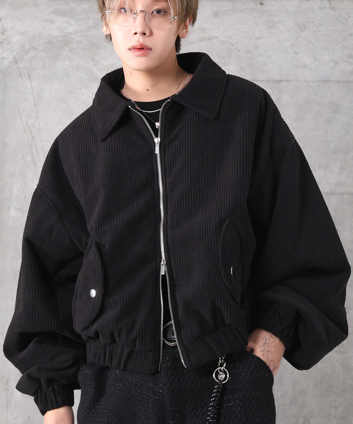 太コーデュロイ 中綿ブルゾン ダブルジップ