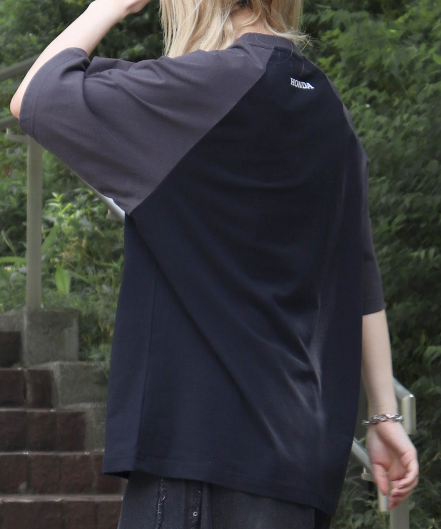 25SS【HONDA / ホンダ】フロントプリント ボックスシルエット ラグラン半袖Tシャツ