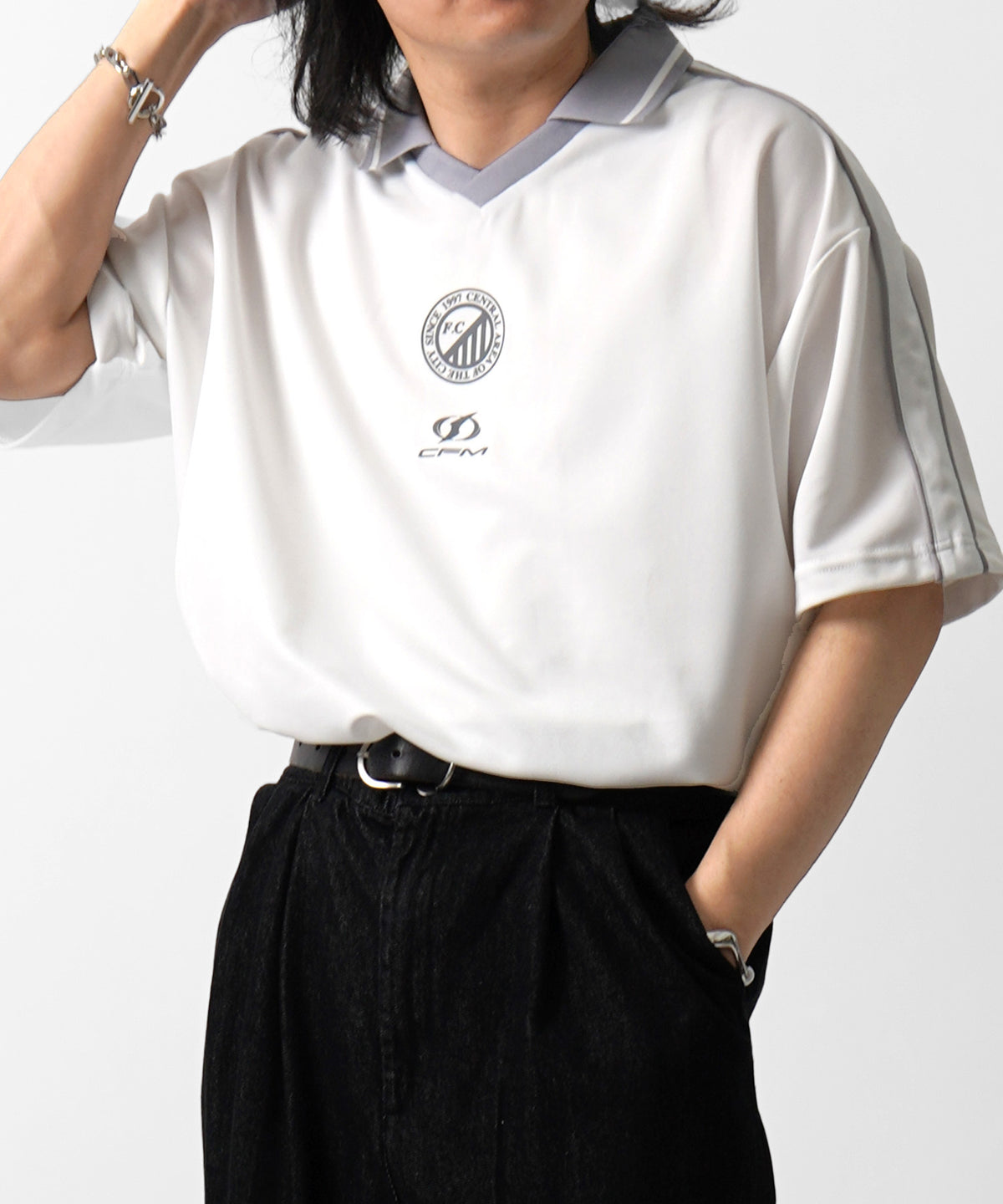 25SS フロントプリント サイドライン ユニフォーム半袖Tシャツ