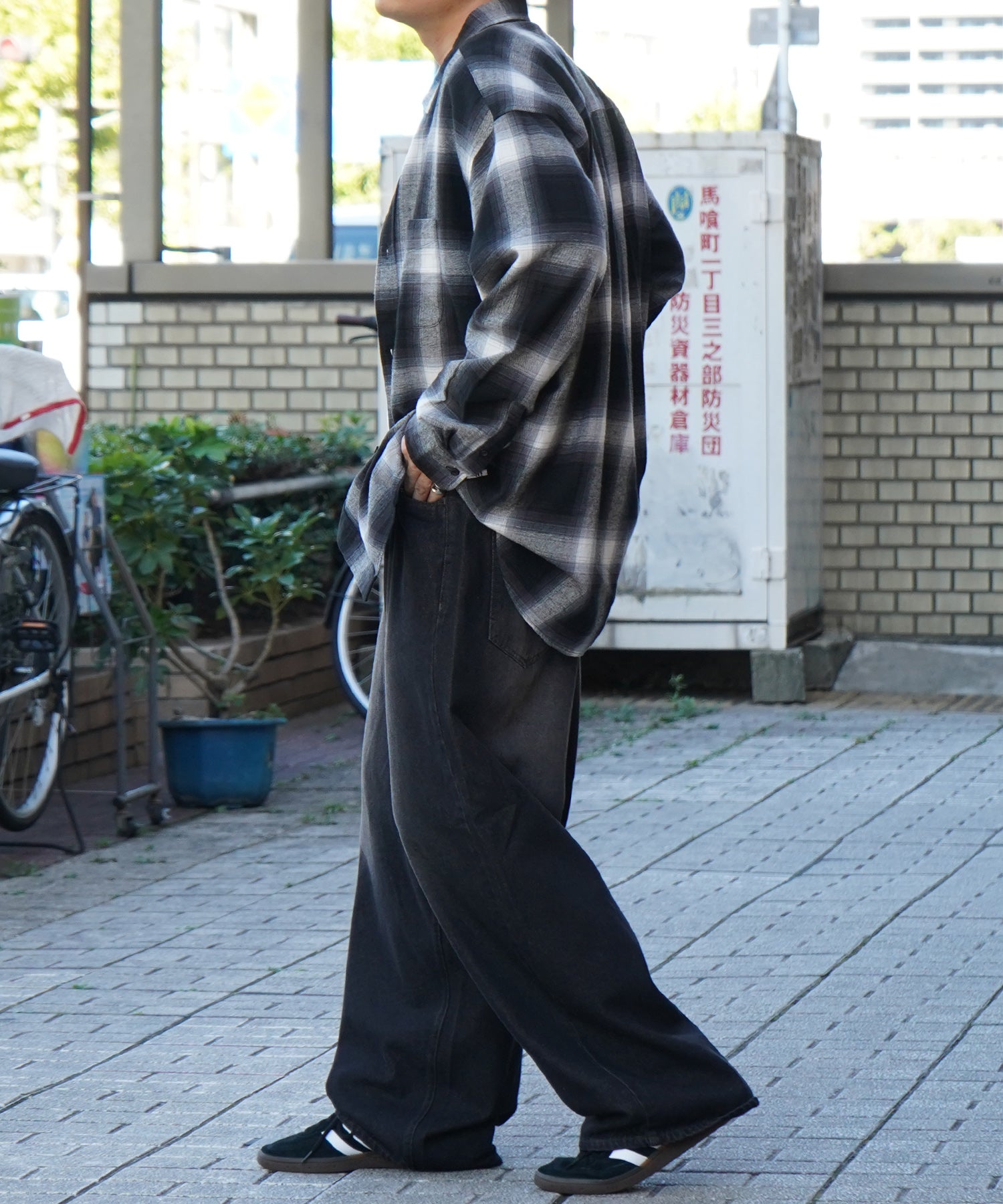 25SS ソフトコットン オンブレチェック / ネルチェック ビッグシルエットシャツ