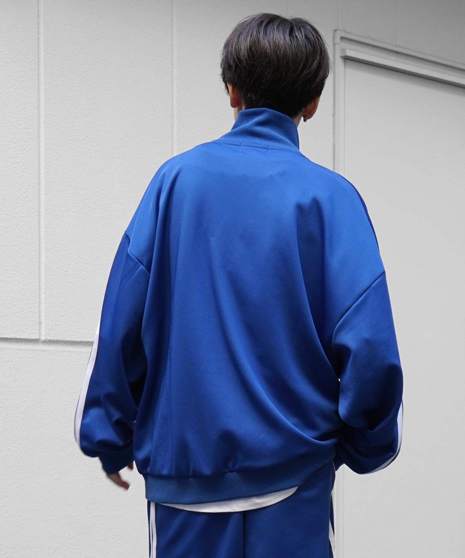 【96thes】韓国ストリート ビッグシルエット ワンポイント刺繍 サイドラインジャージ トラックジャケット