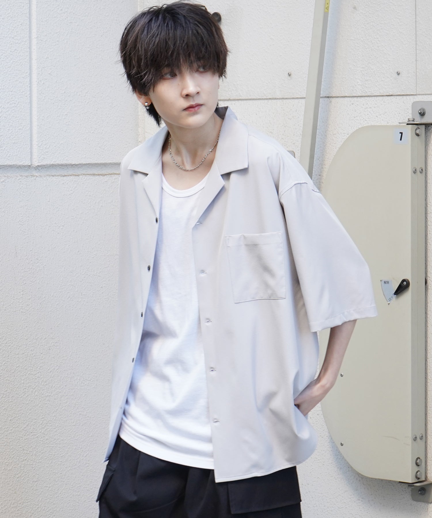 25SS 4WAYストレッチ オープンカラールーズシャツ