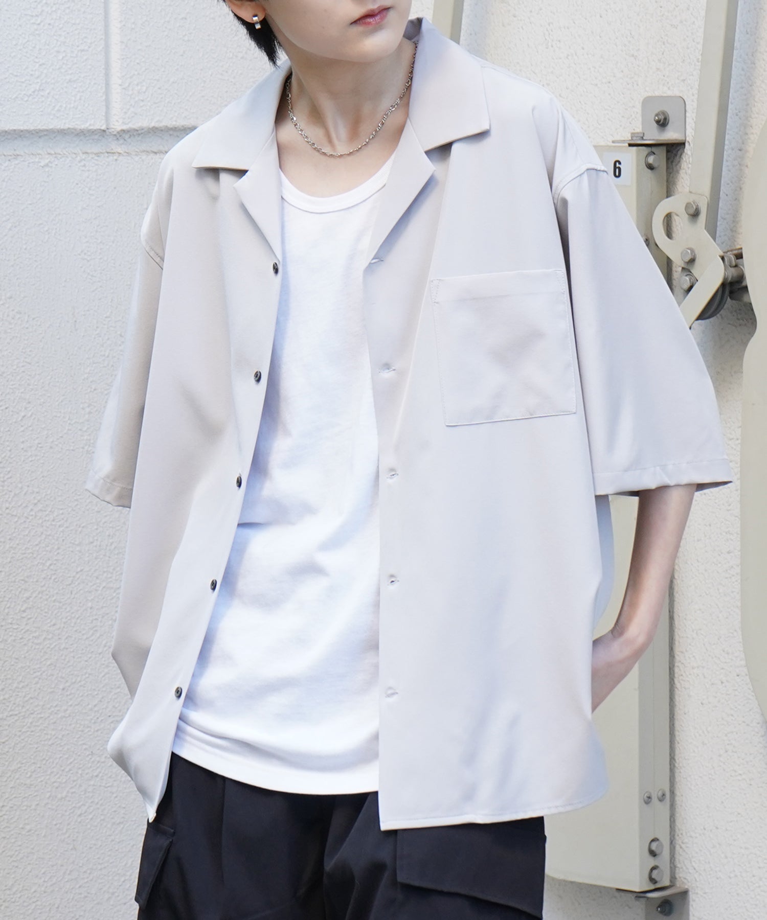 25SS 4WAYストレッチ オープンカラールーズシャツ