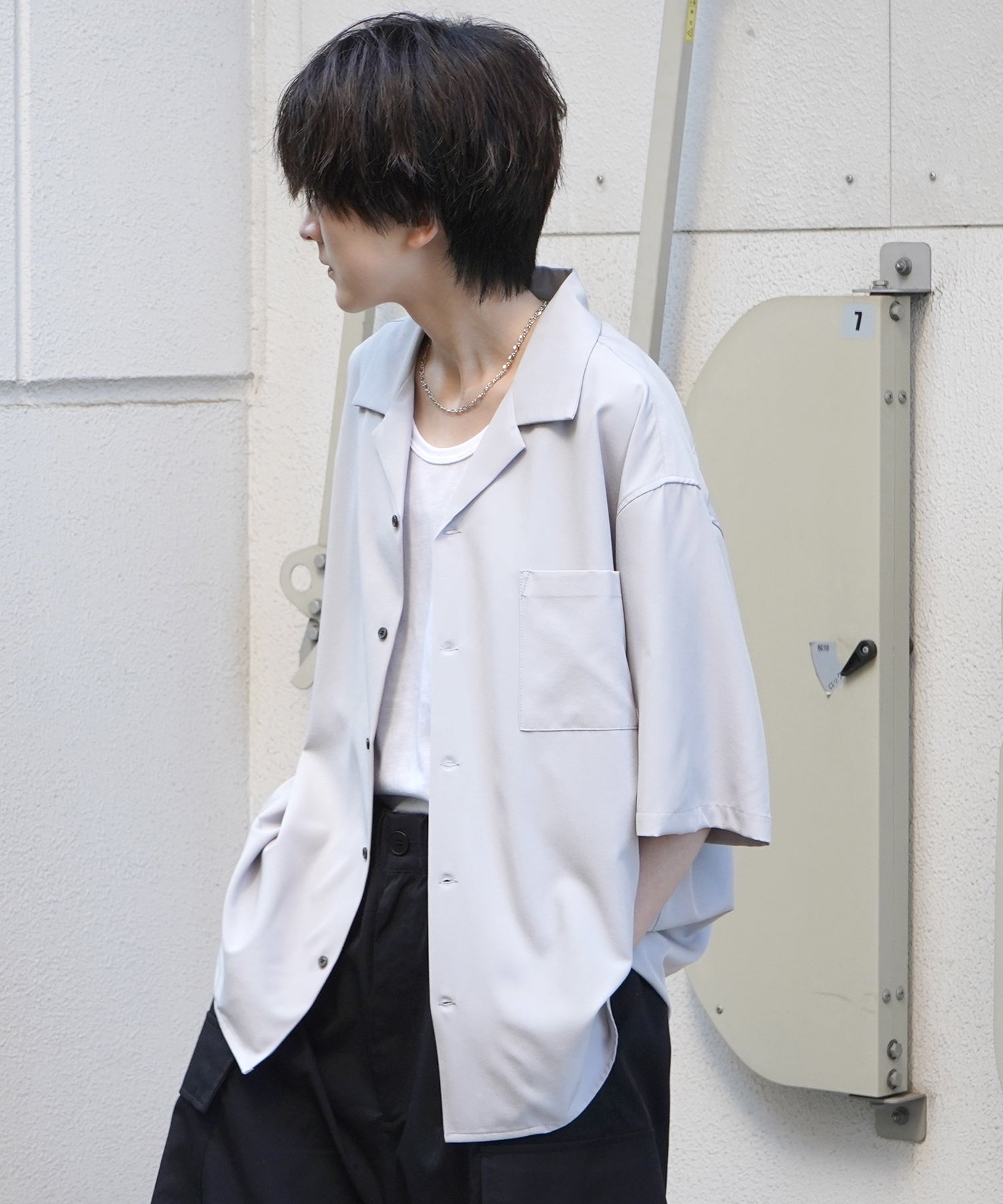 25SS 4WAYストレッチ オープンカラールーズシャツ