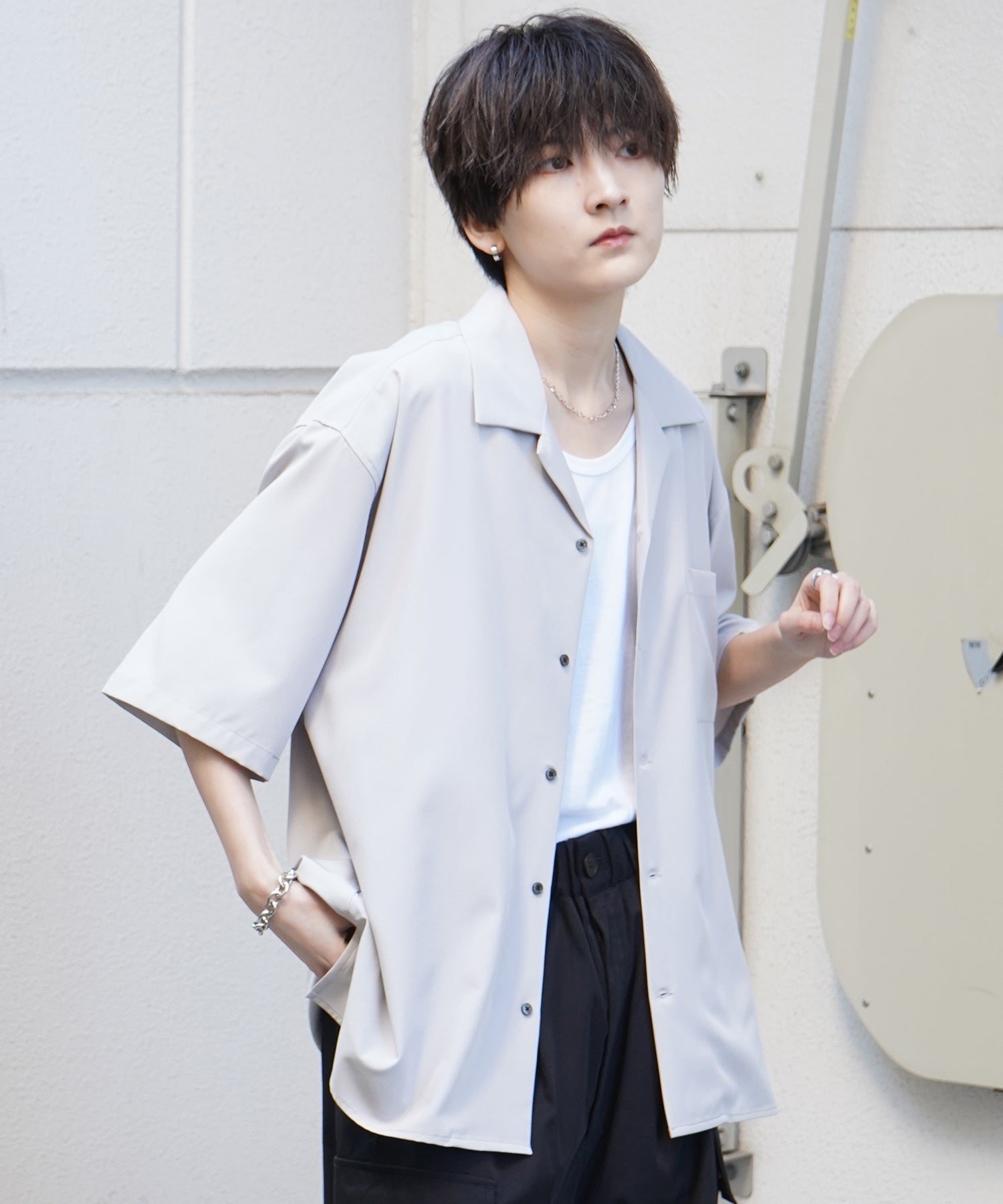 25SS 4WAYストレッチ オープンカラールーズシャツ