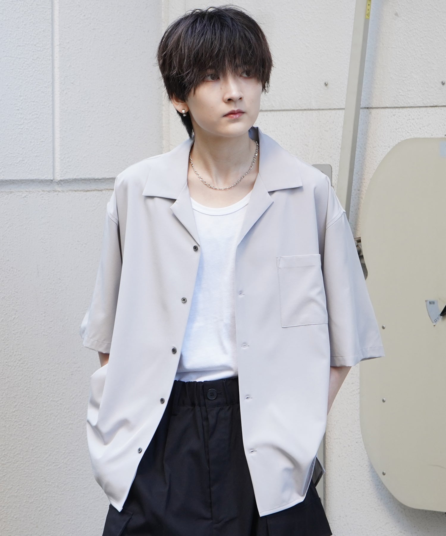 25SS 4WAYストレッチ オープンカラールーズシャツ