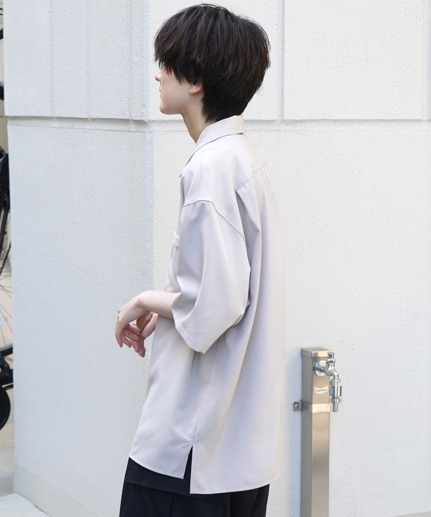 25SS 4WAYストレッチ オープンカラールーズシャツ