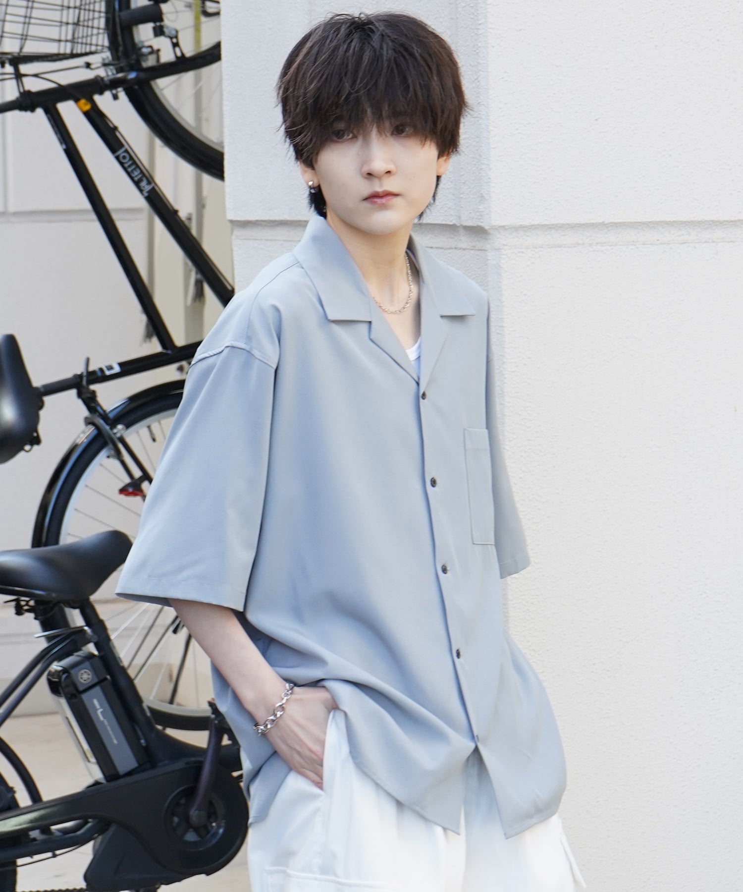 25SS 4WAYストレッチ オープンカラールーズシャツ