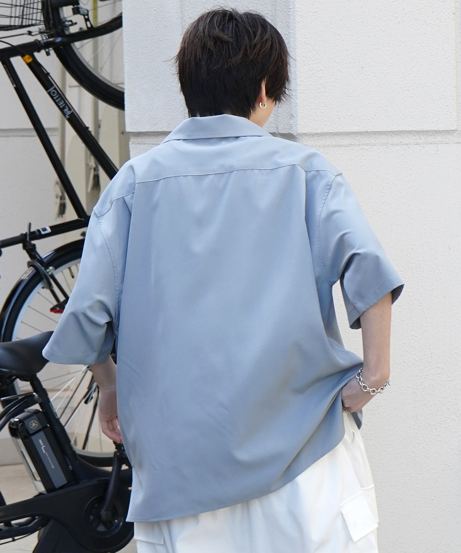 25SS 4WAYストレッチ オープンカラールーズシャツ