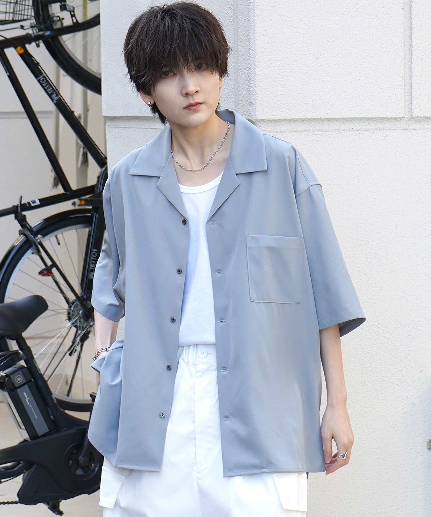 25SS 4WAYストレッチ オープンカラールーズシャツ