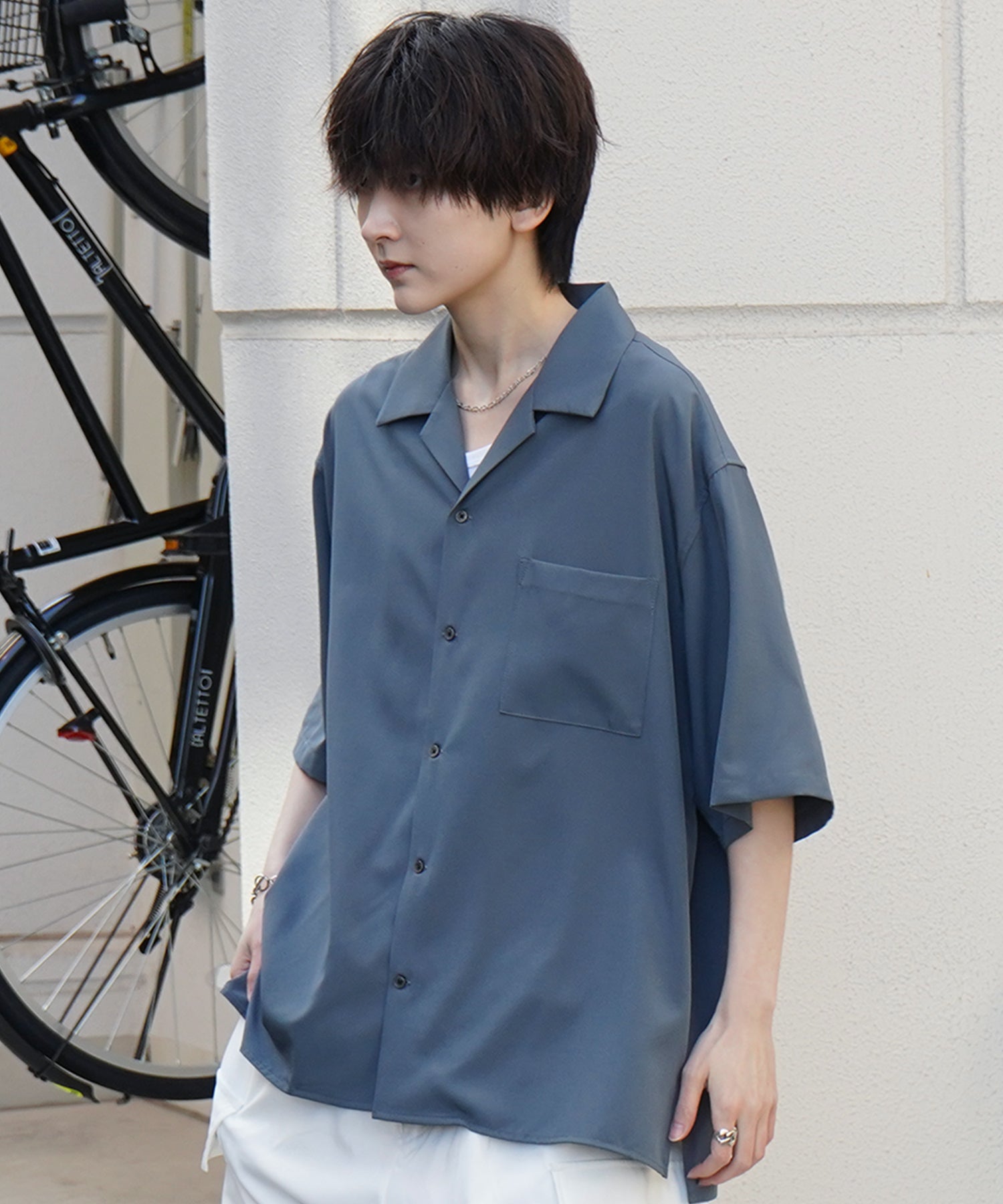 25SS 4WAYストレッチ オープンカラールーズシャツ