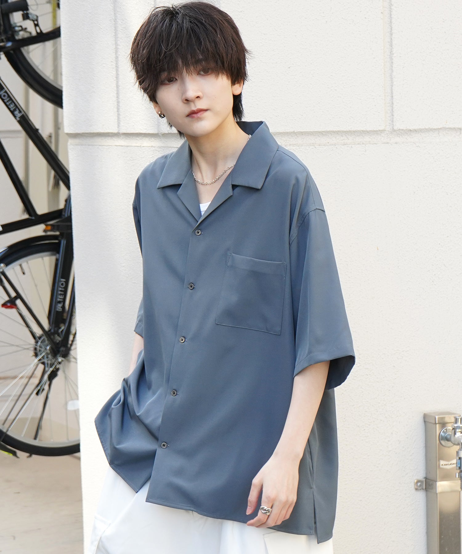 25SS 4WAYストレッチ オープンカラールーズシャツ