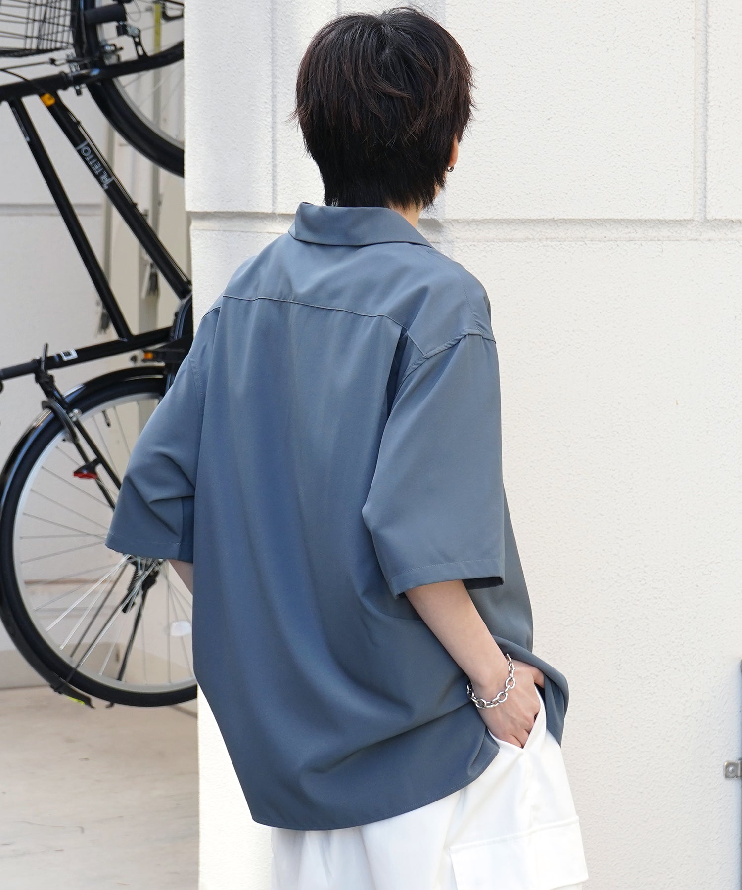 25SS 4WAYストレッチ オープンカラールーズシャツ