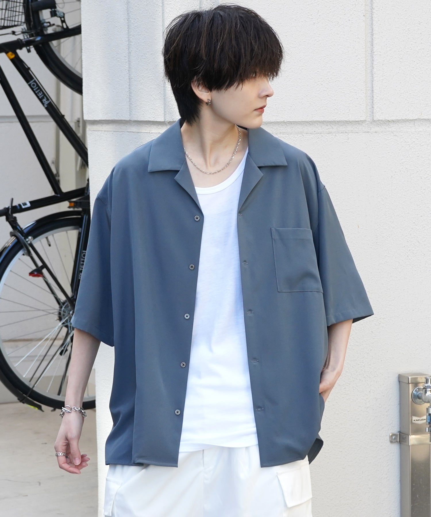 25SS 4WAYストレッチ オープンカラールーズシャツ