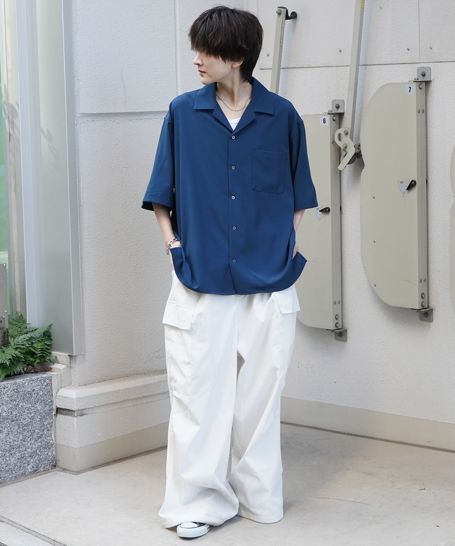 25SS 4WAYストレッチ オープンカラールーズシャツ