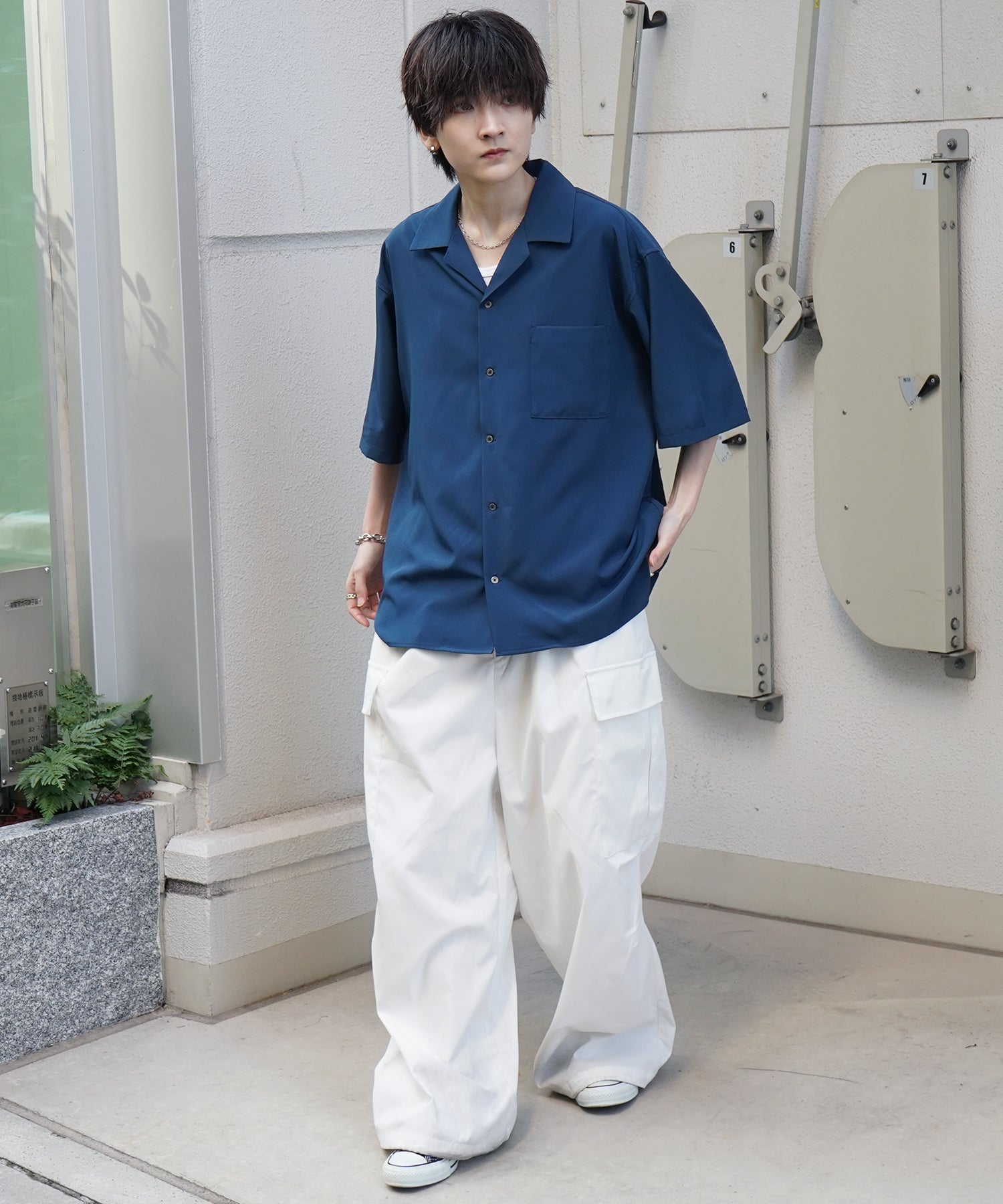 25SS 4WAYストレッチ オープンカラールーズシャツ