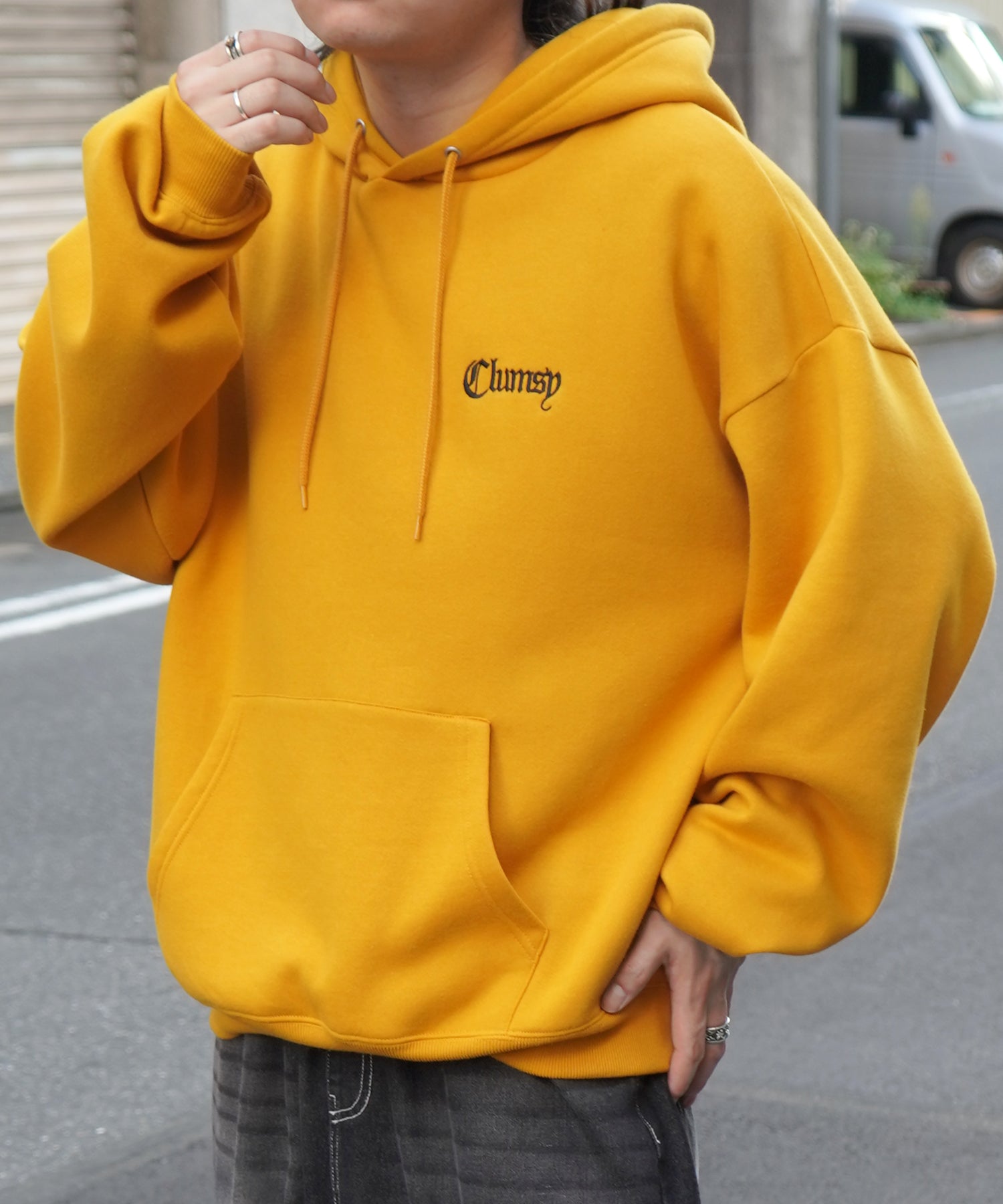 ビッグシルエット フェード8ボール バックプリントパーカー