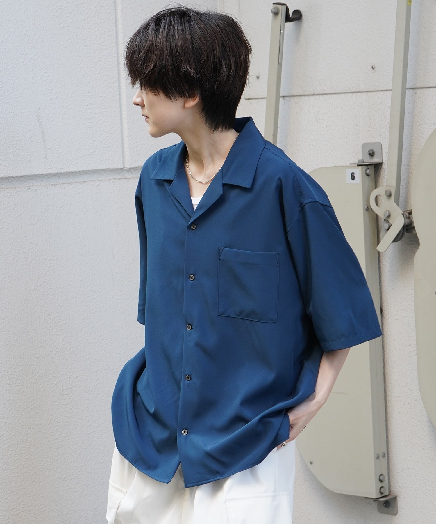 25SS 4WAYストレッチ オープンカラールーズシャツ