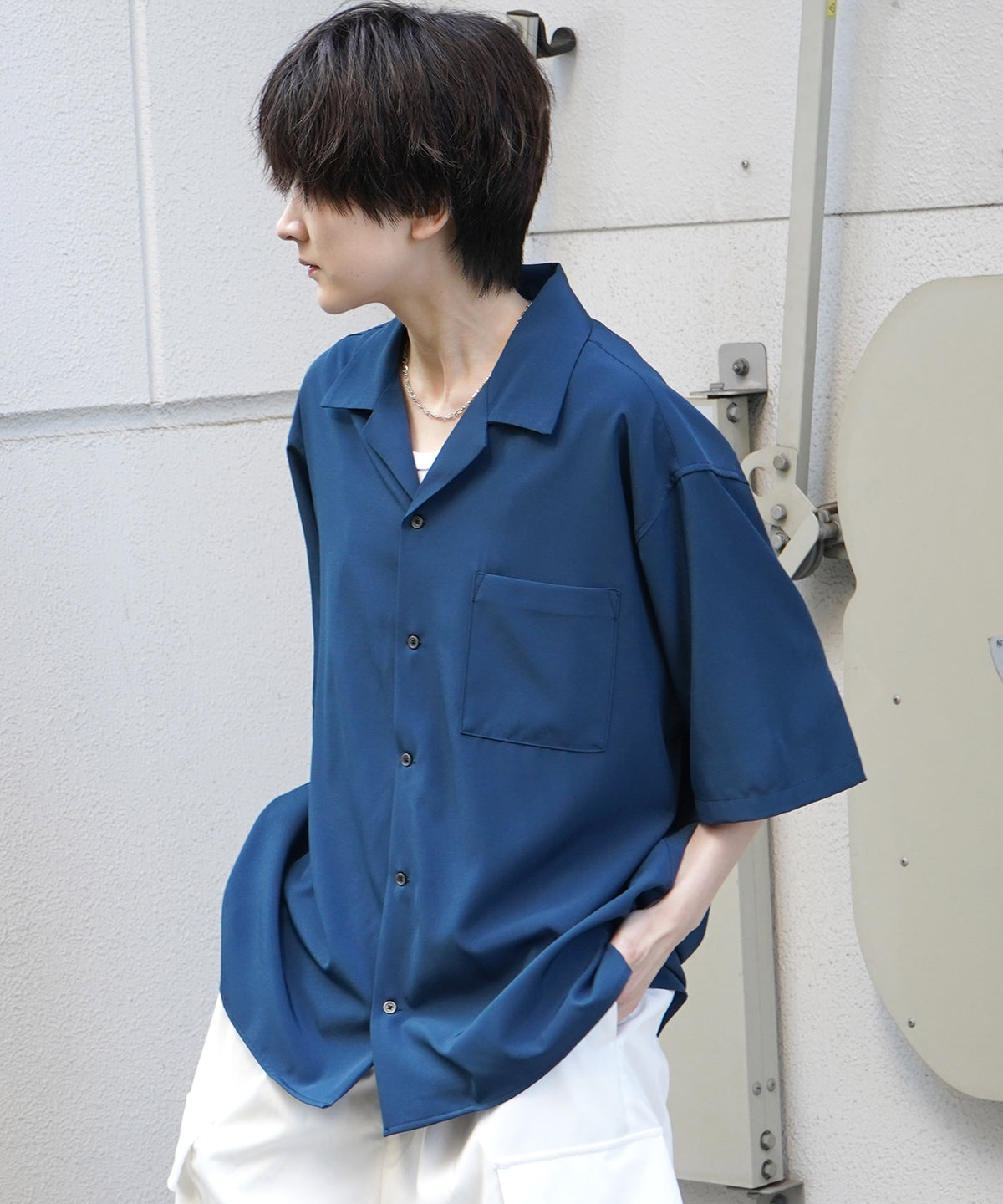 25SS 4WAYストレッチ オープンカラールーズシャツ