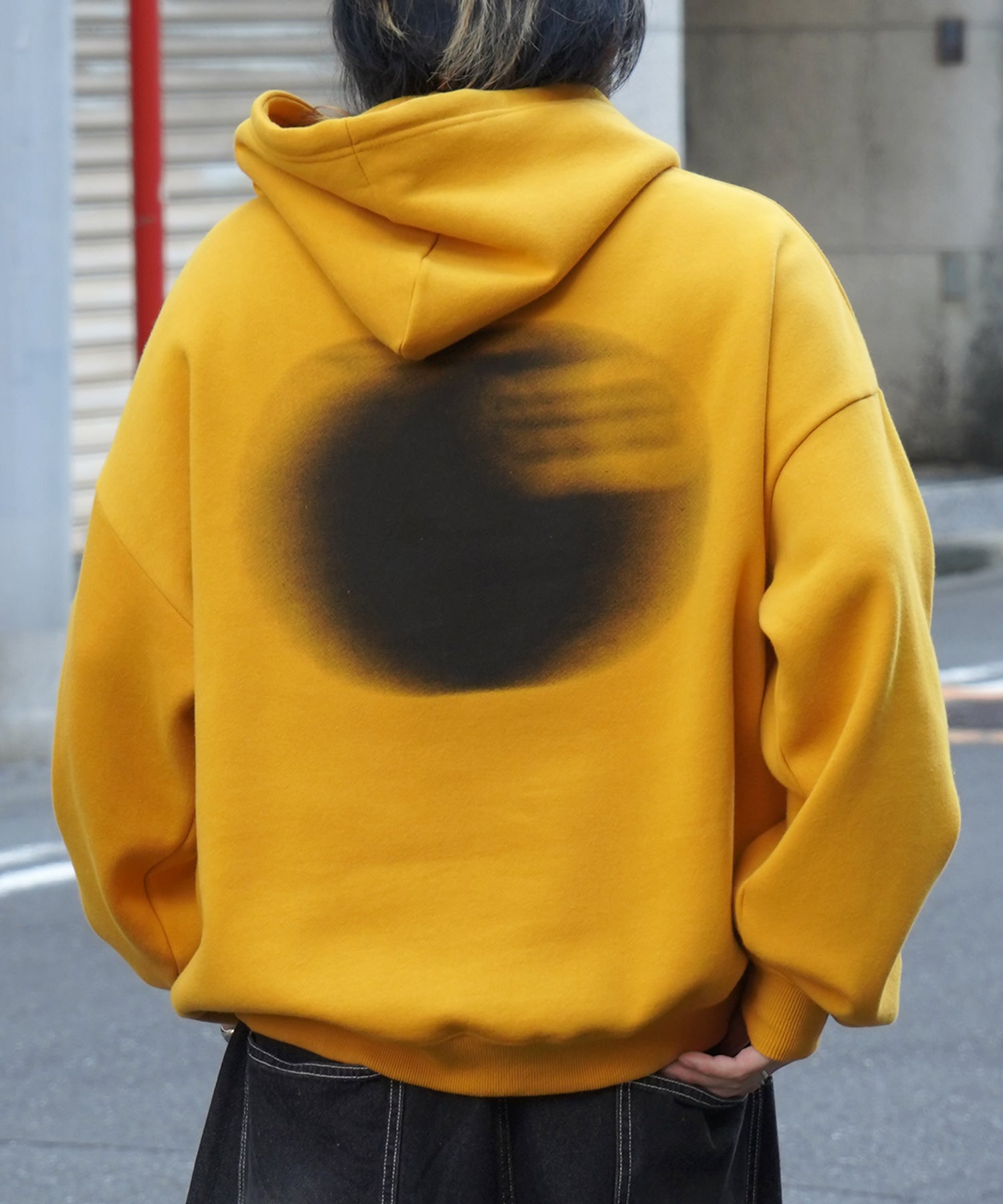 ビッグシルエット フェード8ボール バックプリントパーカー