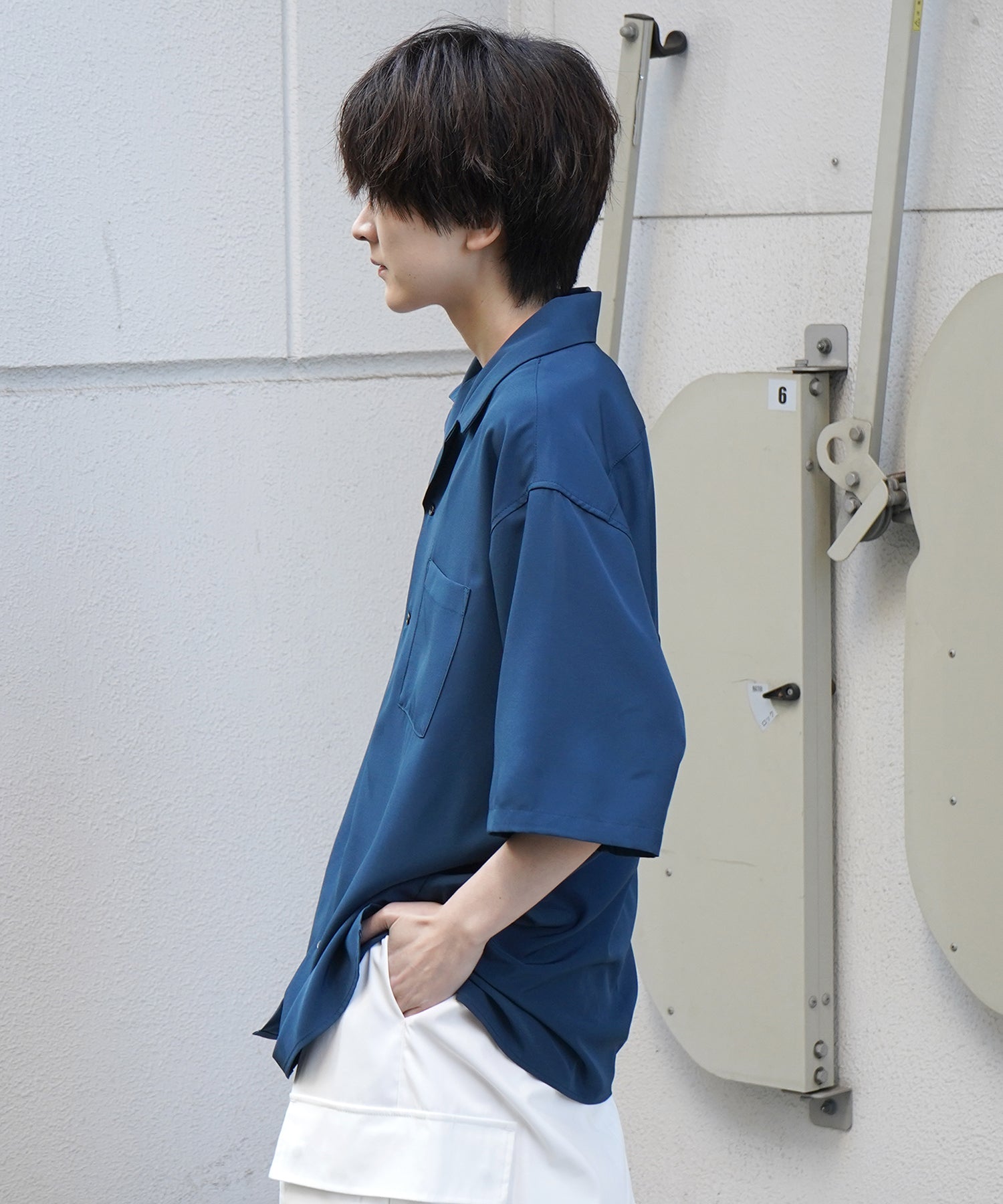 25SS 4WAYストレッチ オープンカラールーズシャツ