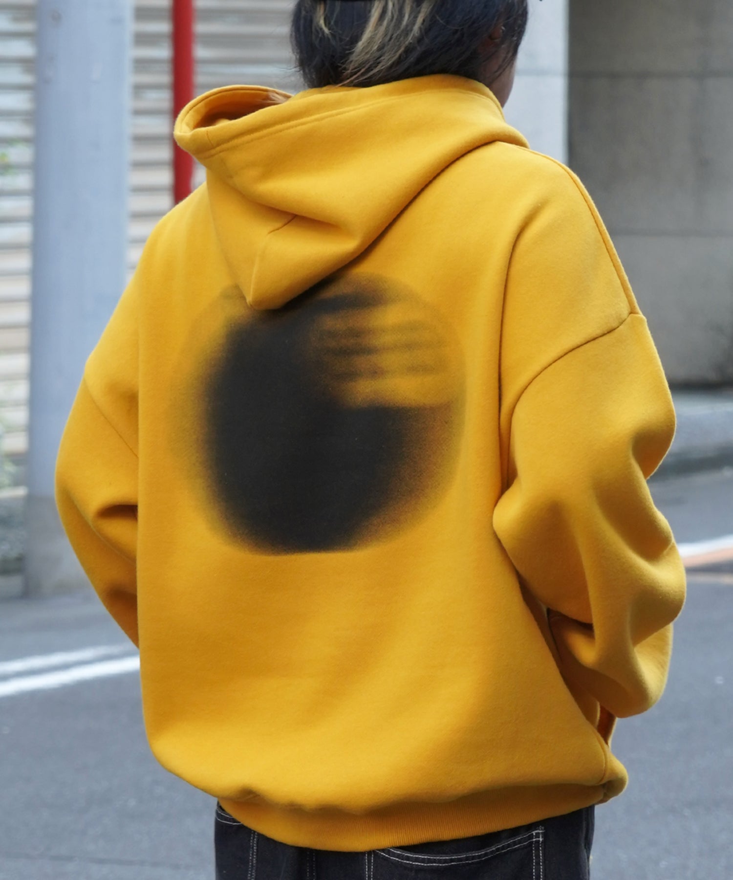 ビッグシルエット フェード8ボール バックプリントパーカー