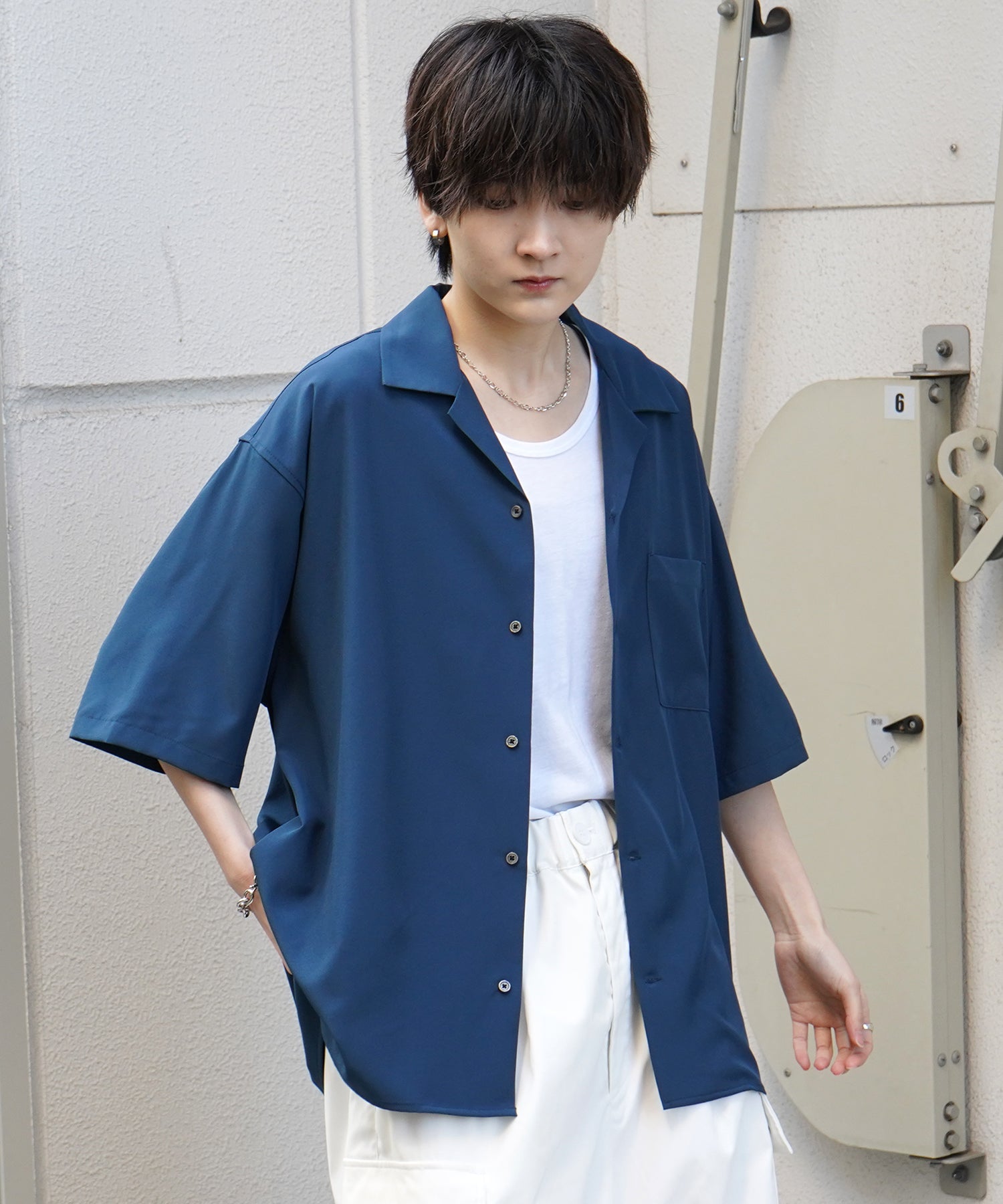 25SS 4WAYストレッチ オープンカラールーズシャツ