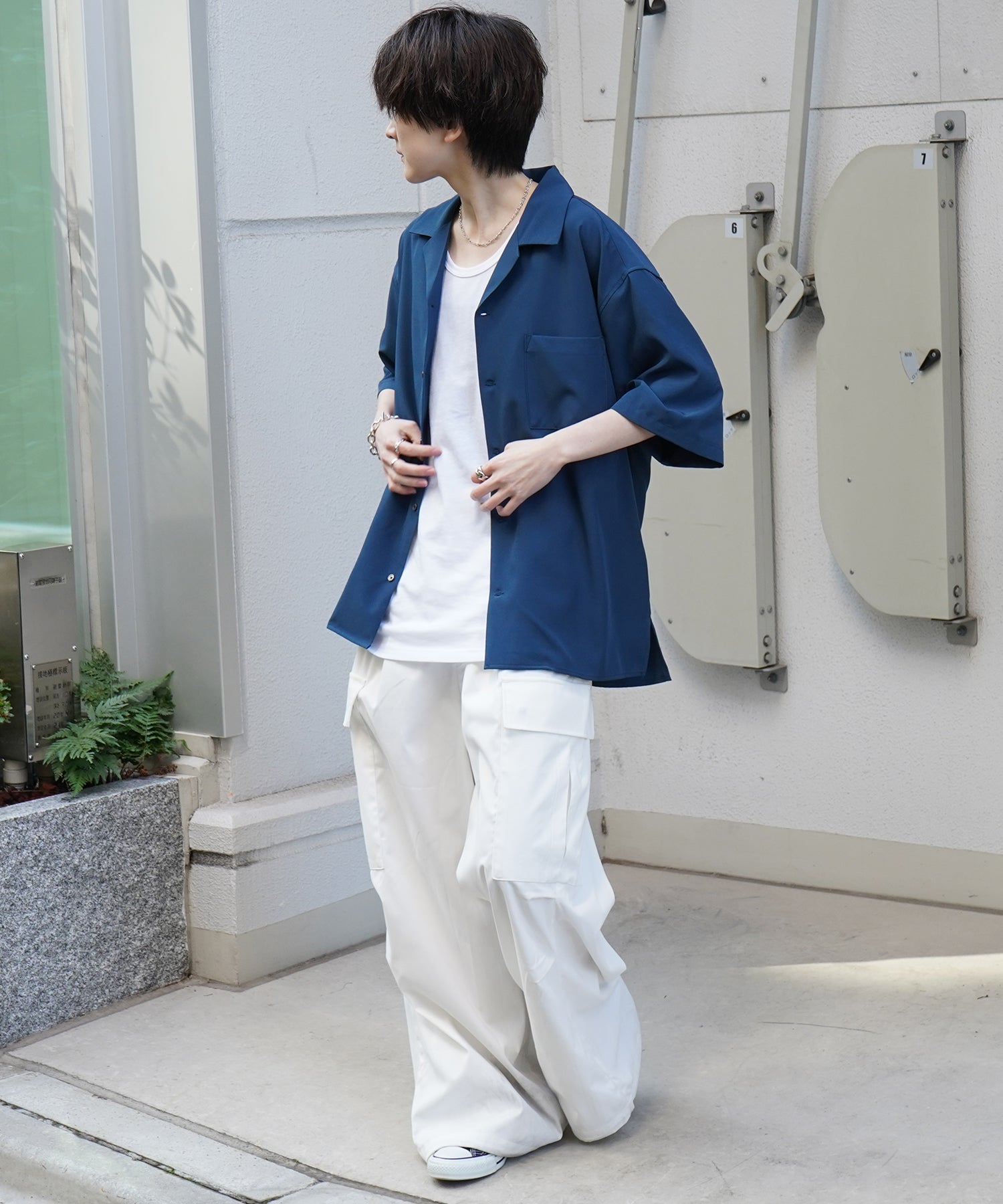 25SS 4WAYストレッチ オープンカラールーズシャツ