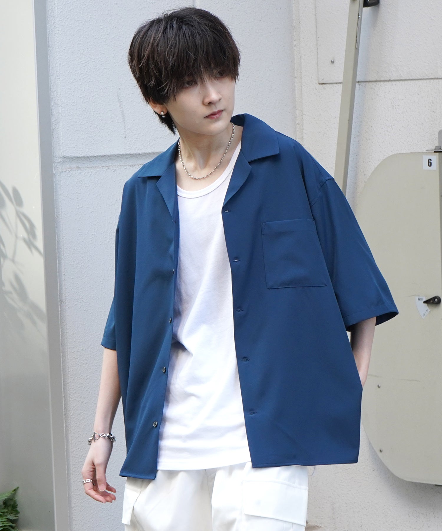 25SS 4WAYストレッチ オープンカラールーズシャツ