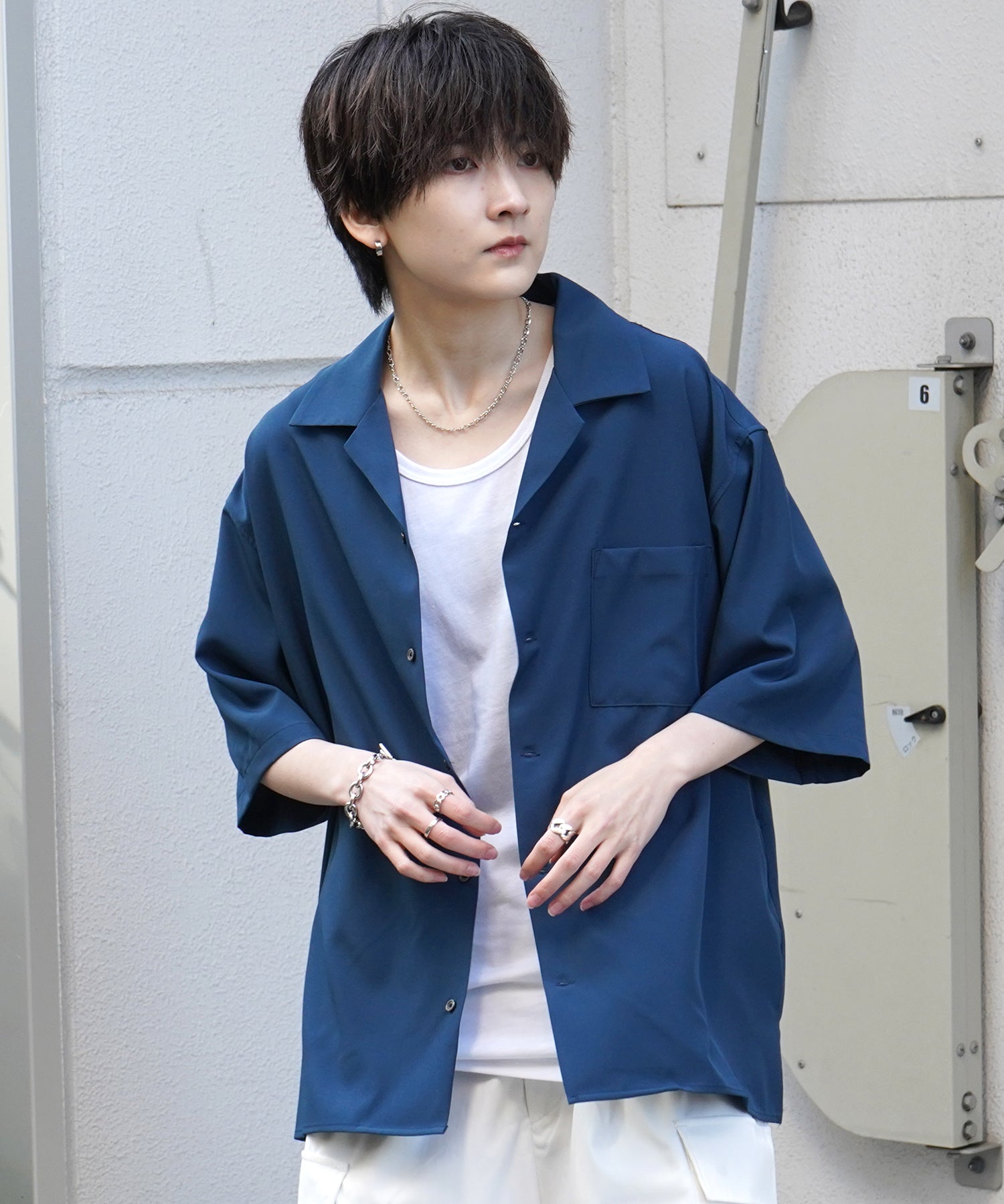 25SS 4WAYストレッチ オープンカラールーズシャツ