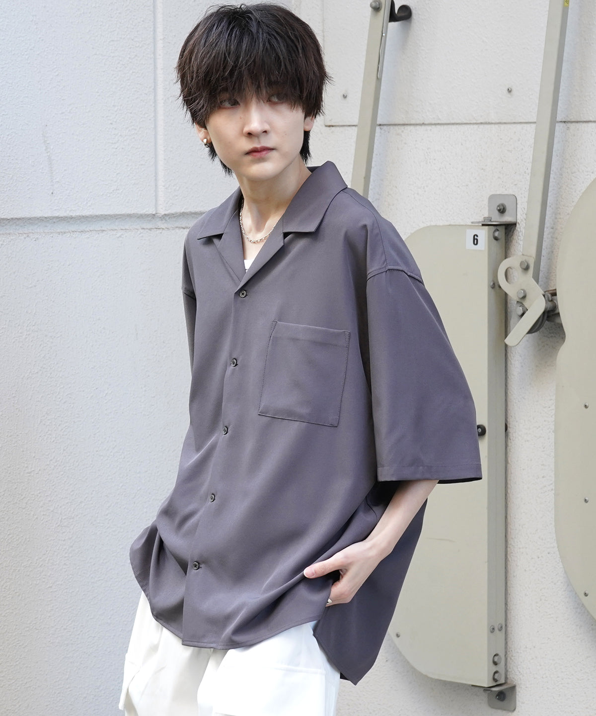 25SS 4WAYストレッチ オープンカラールーズシャツ