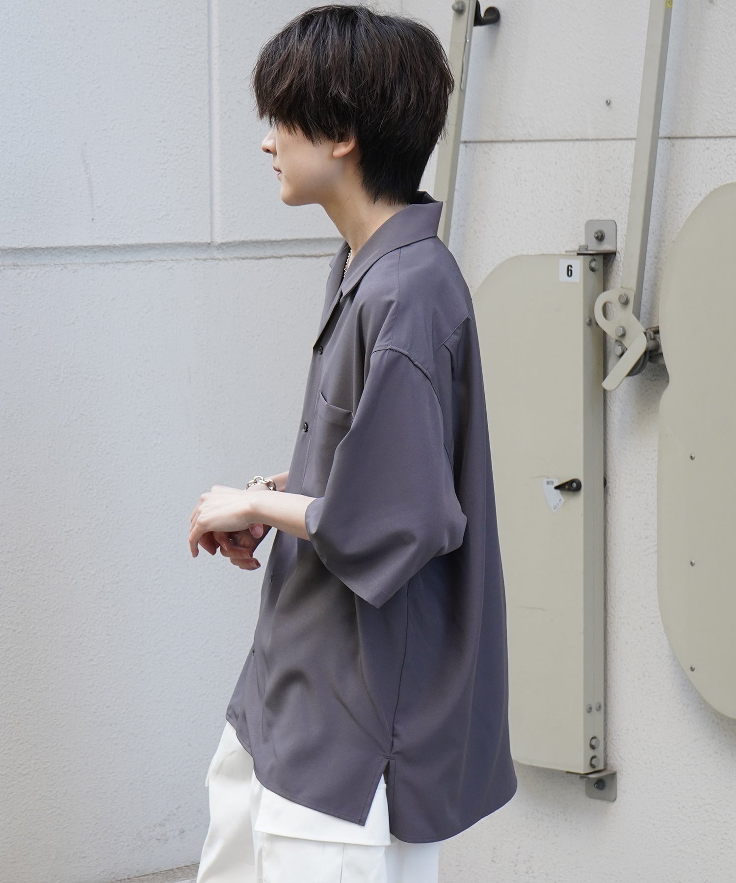 25SS 4WAYストレッチ オープンカラールーズシャツ