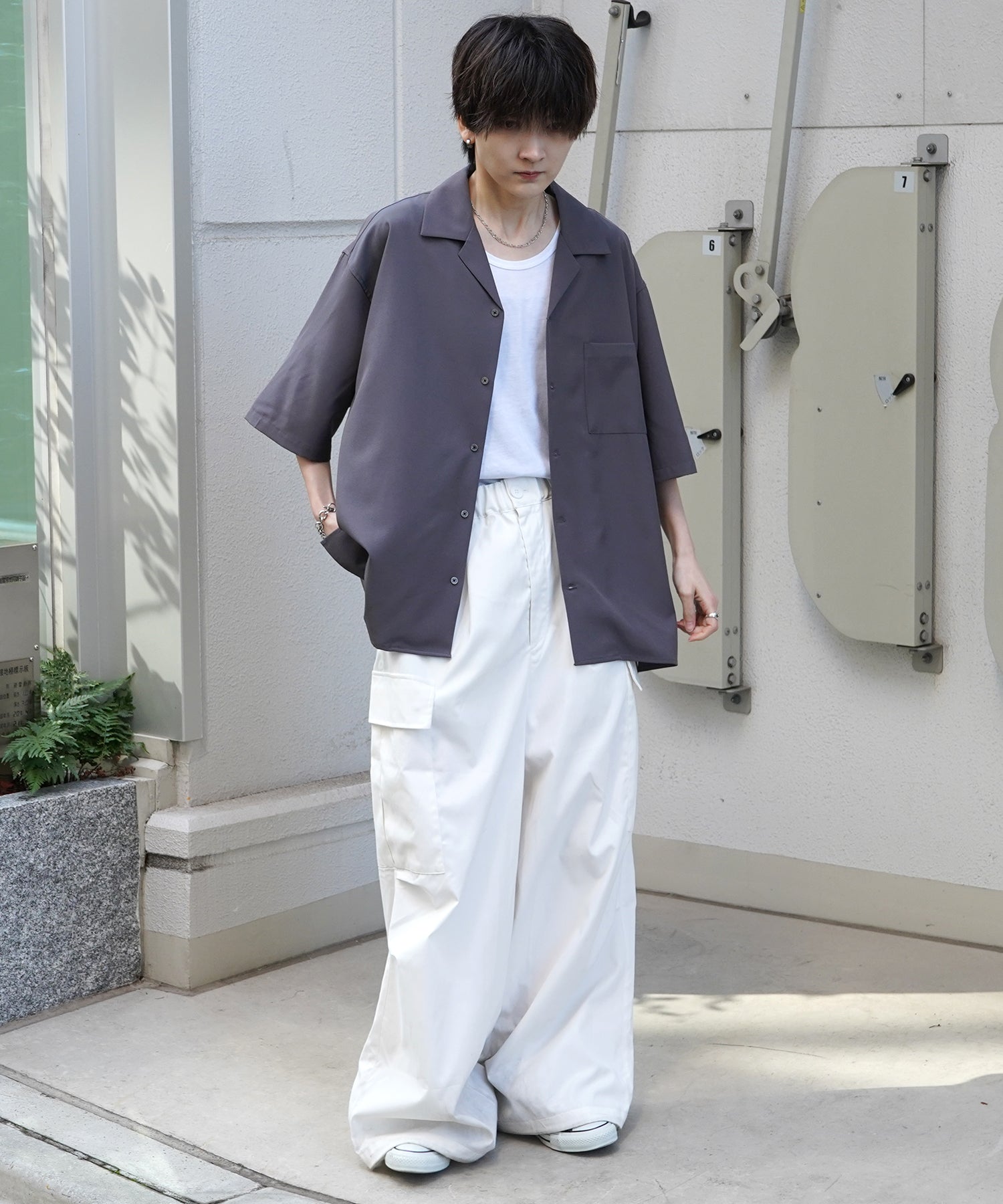 25SS 4WAYストレッチ オープンカラールーズシャツ