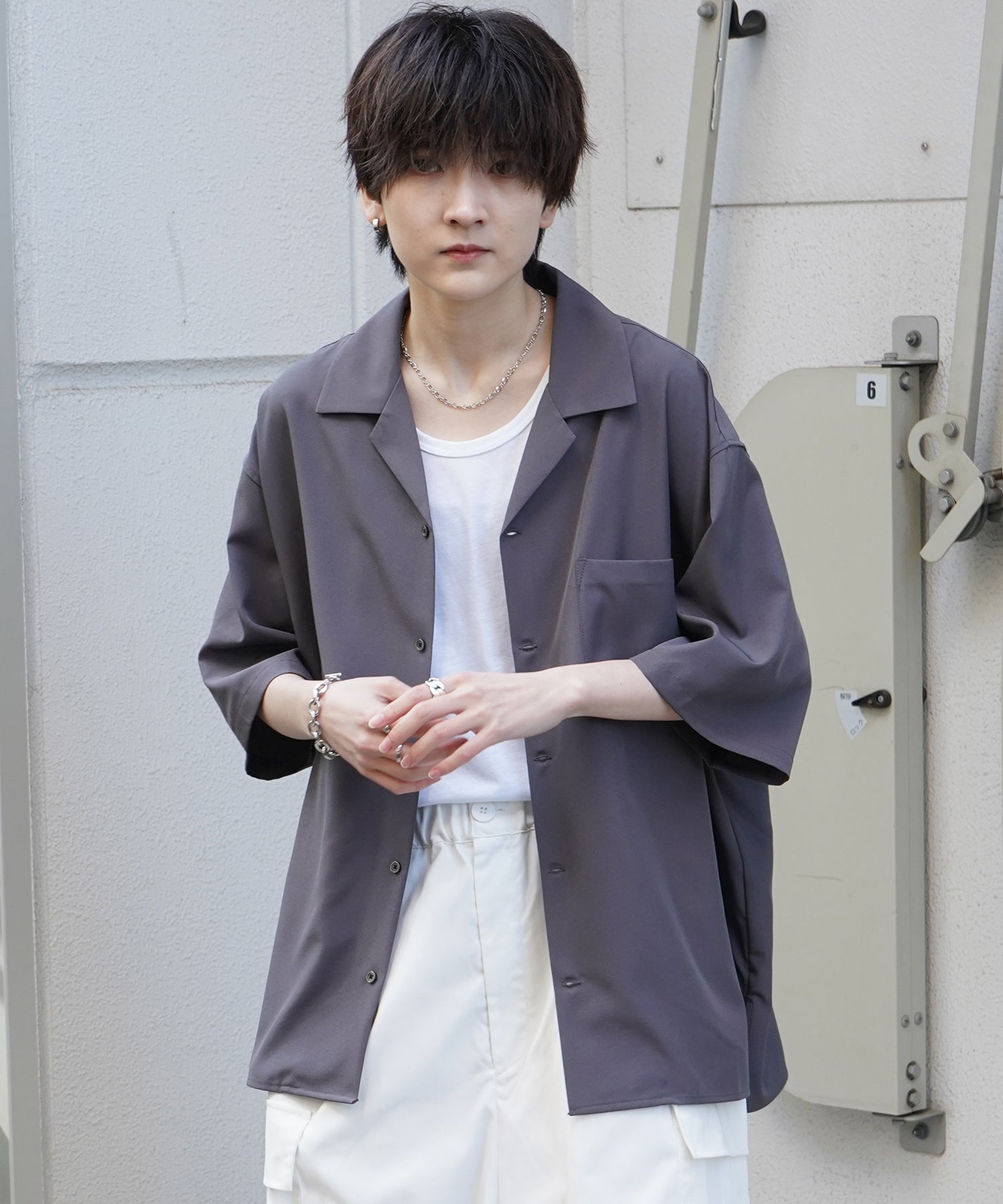 25SS 4WAYストレッチ オープンカラールーズシャツ