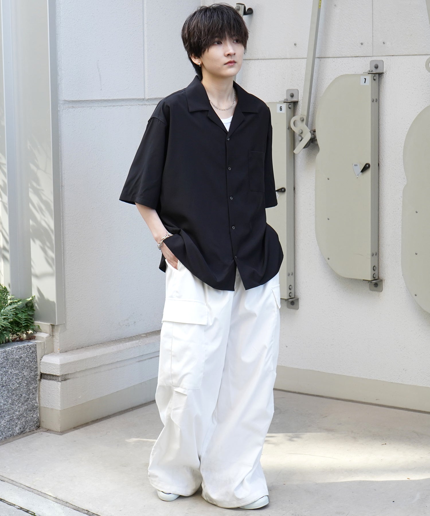 25SS 4WAYストレッチ オープンカラールーズシャツ