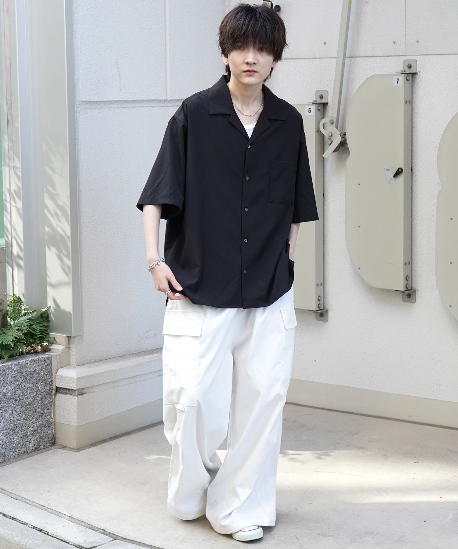 25SS 4WAYストレッチ オープンカラールーズシャツ