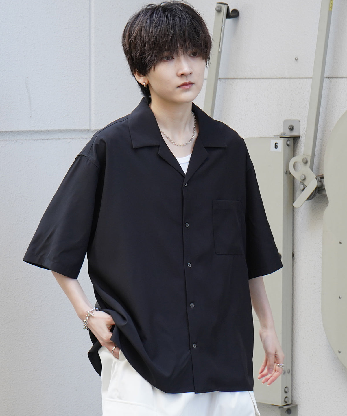 25SS 4WAYストレッチ オープンカラールーズシャツ