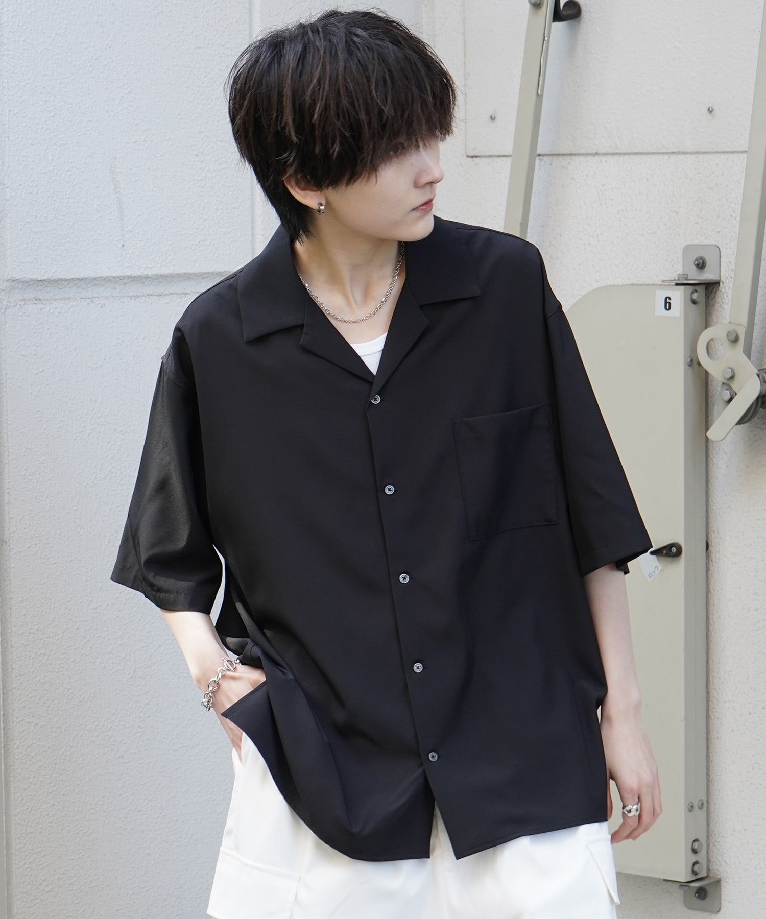 25SS 4WAYストレッチ オープンカラールーズシャツ