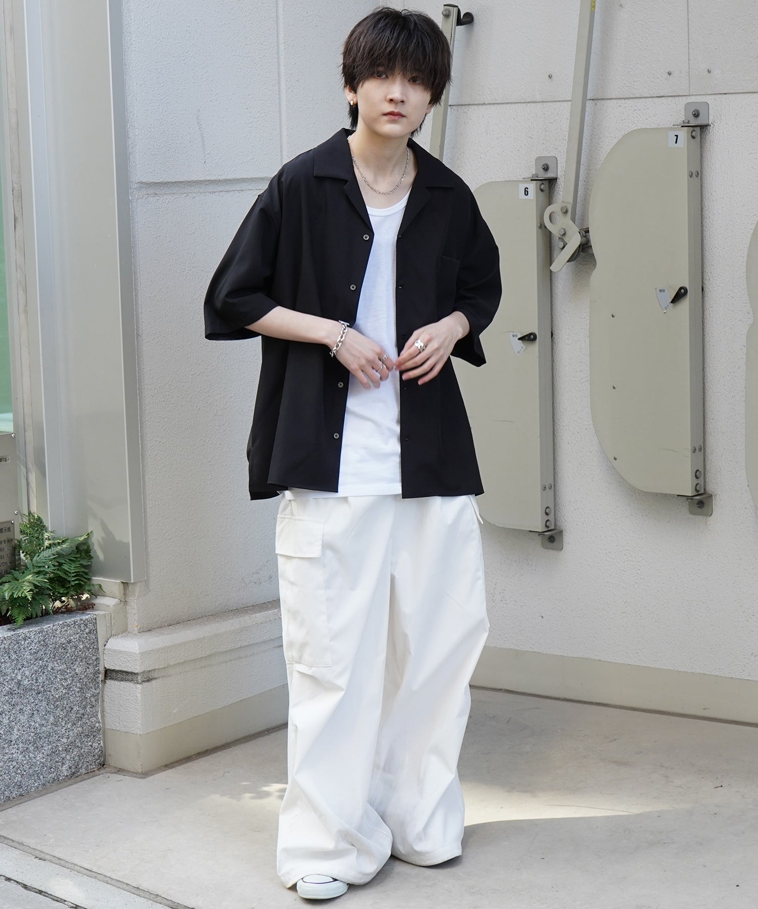 25SS 4WAYストレッチ オープンカラールーズシャツ