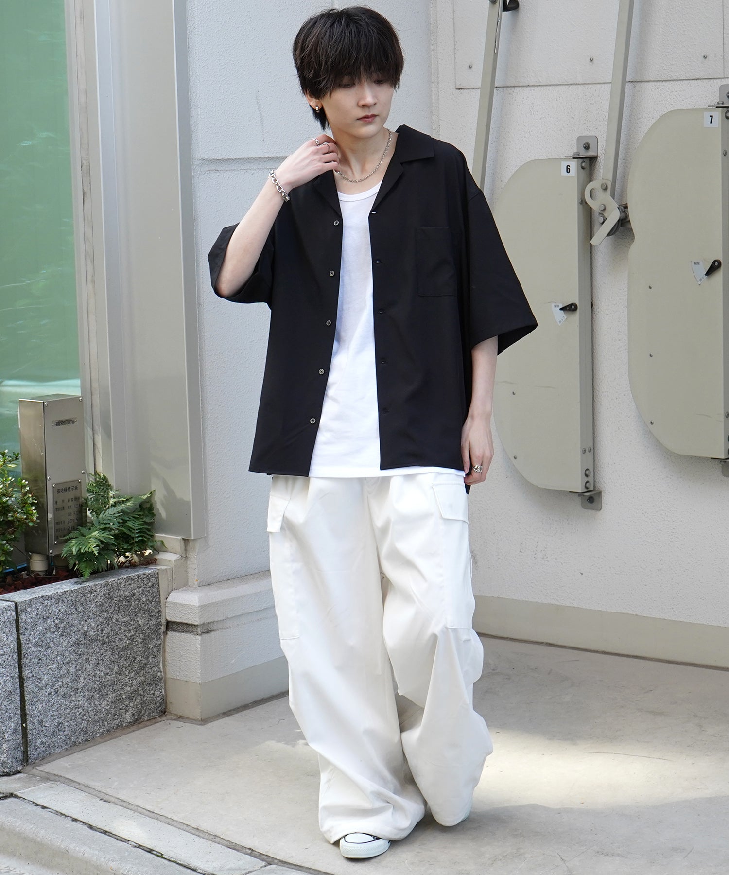 25SS 4WAYストレッチ オープンカラールーズシャツ