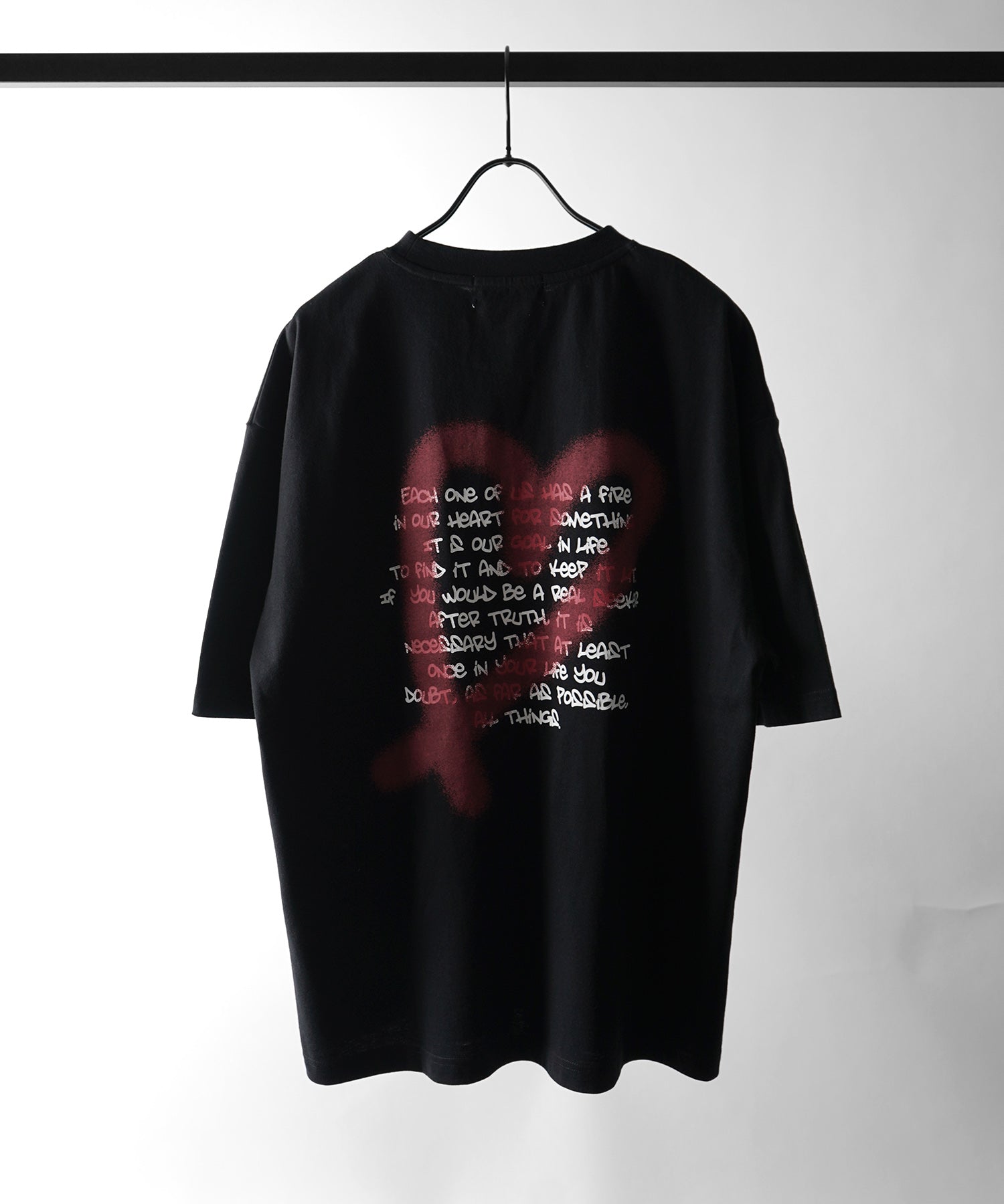 25SS スプレーハート ビッグシルエット バックプリント 半袖Tシャツ ワンポイント
