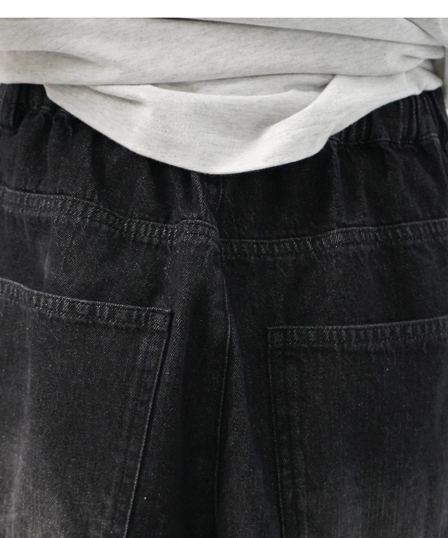 25SS【96thes】サイドカットオフ ワイドルーズデニムパンツ