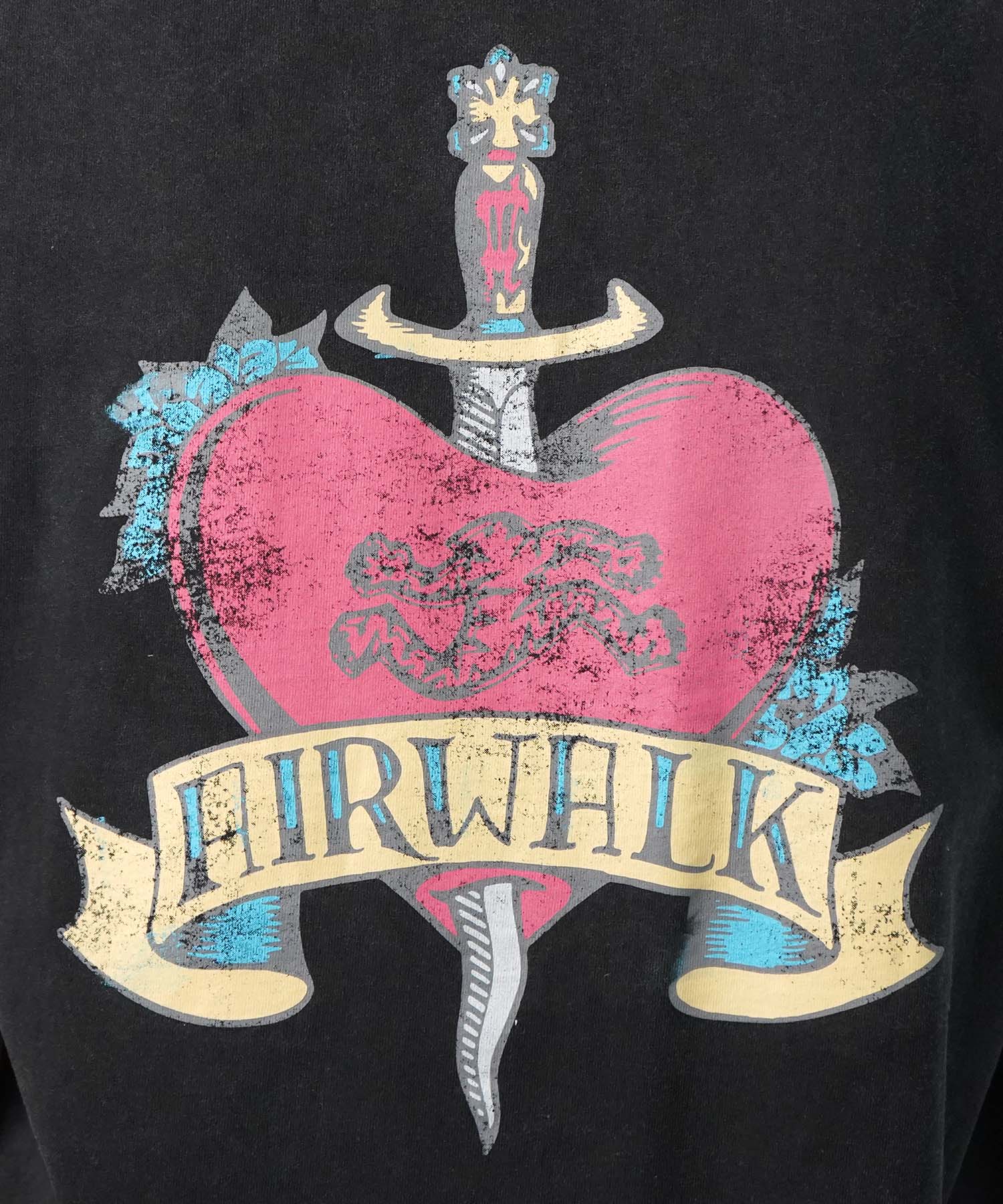 25SS【AIRWALK】ヴィンテージライク ハードグラフィック ボックスシルエット半袖Tシャツ