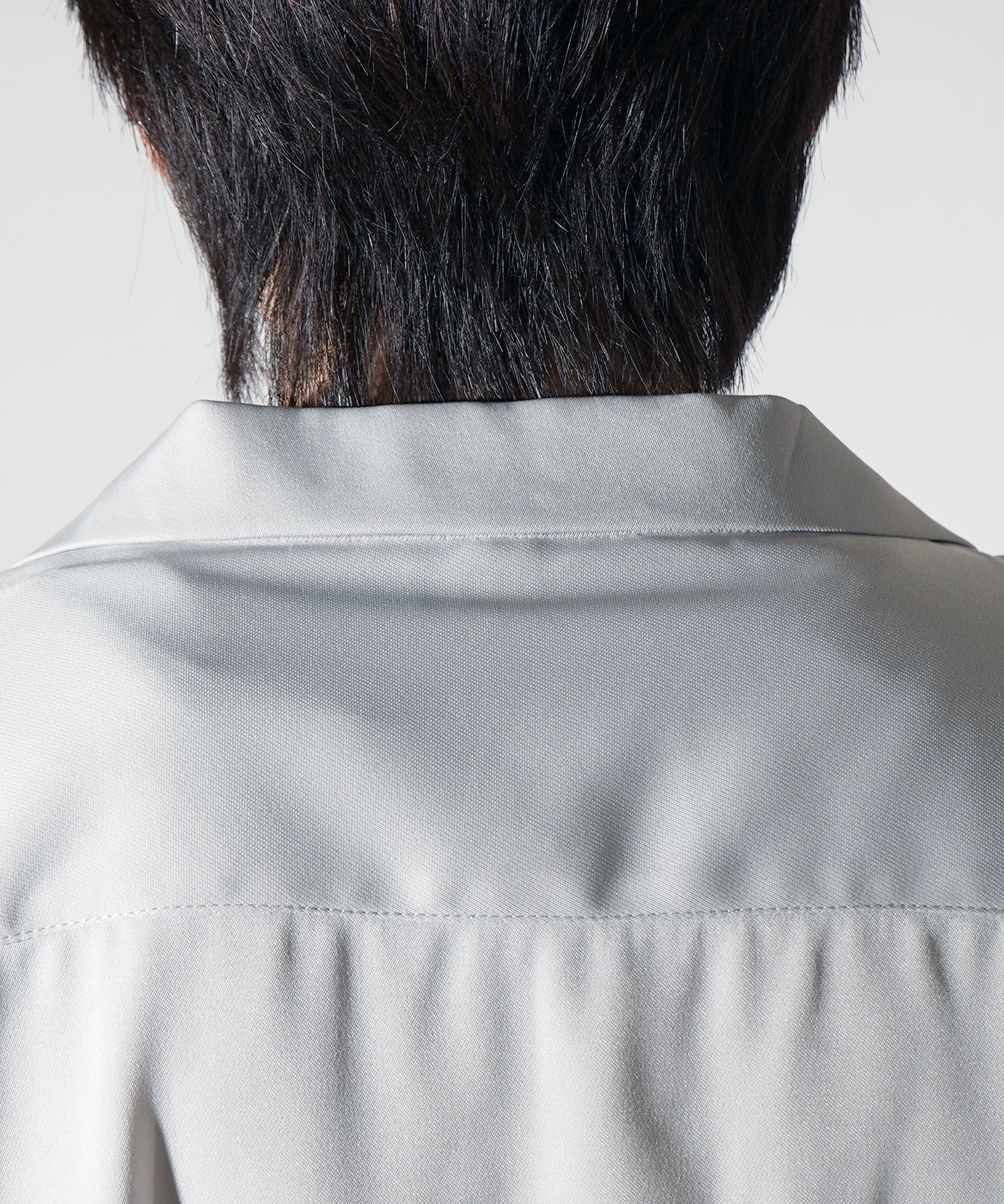 ビッグシルエット メタルボタン ドレープとろみ オープンカラー半袖シャツ