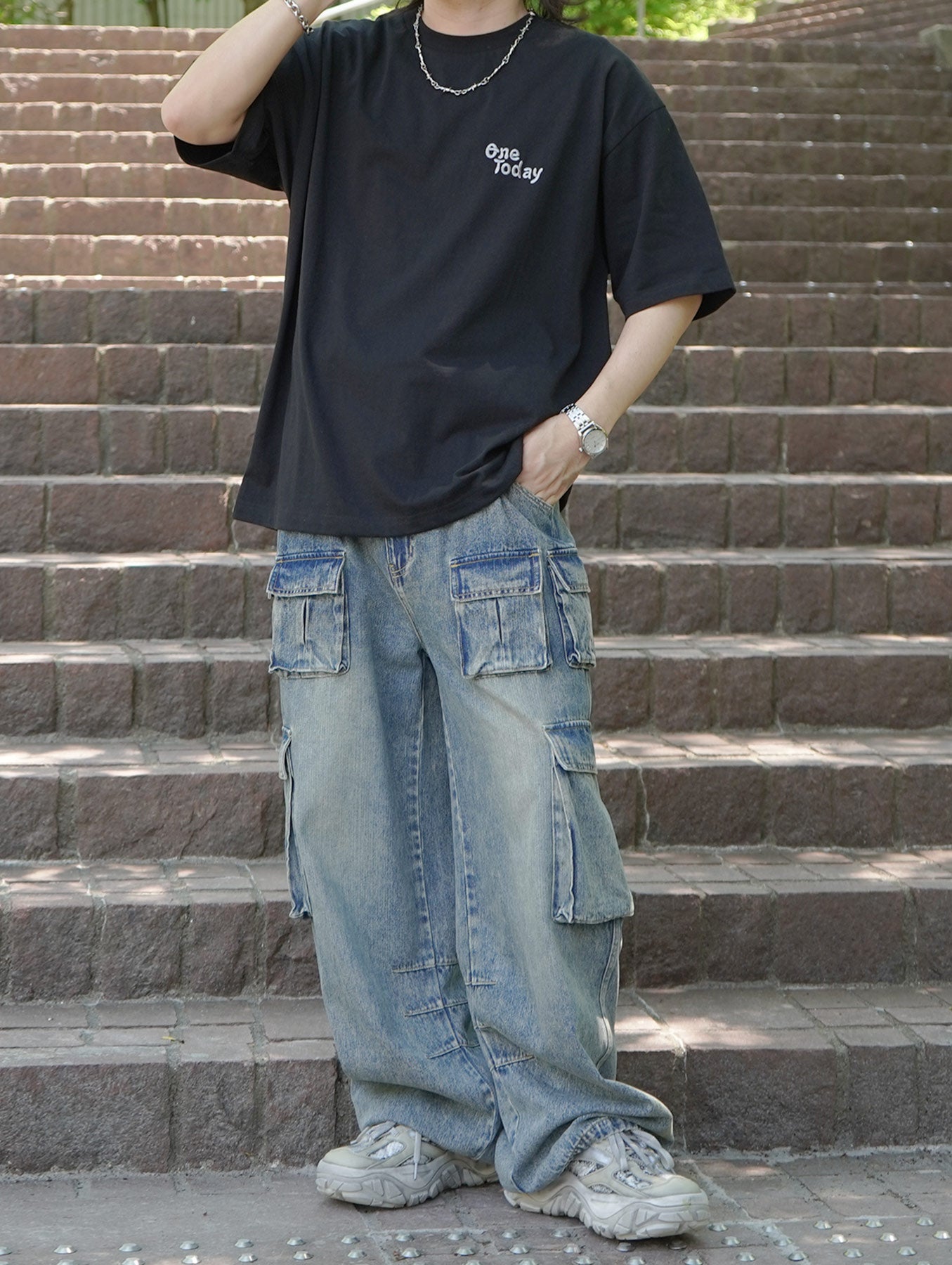 25SS スモークモチーフ ビッグシルエット バックプリント 半袖Tシャツ ワンポイント