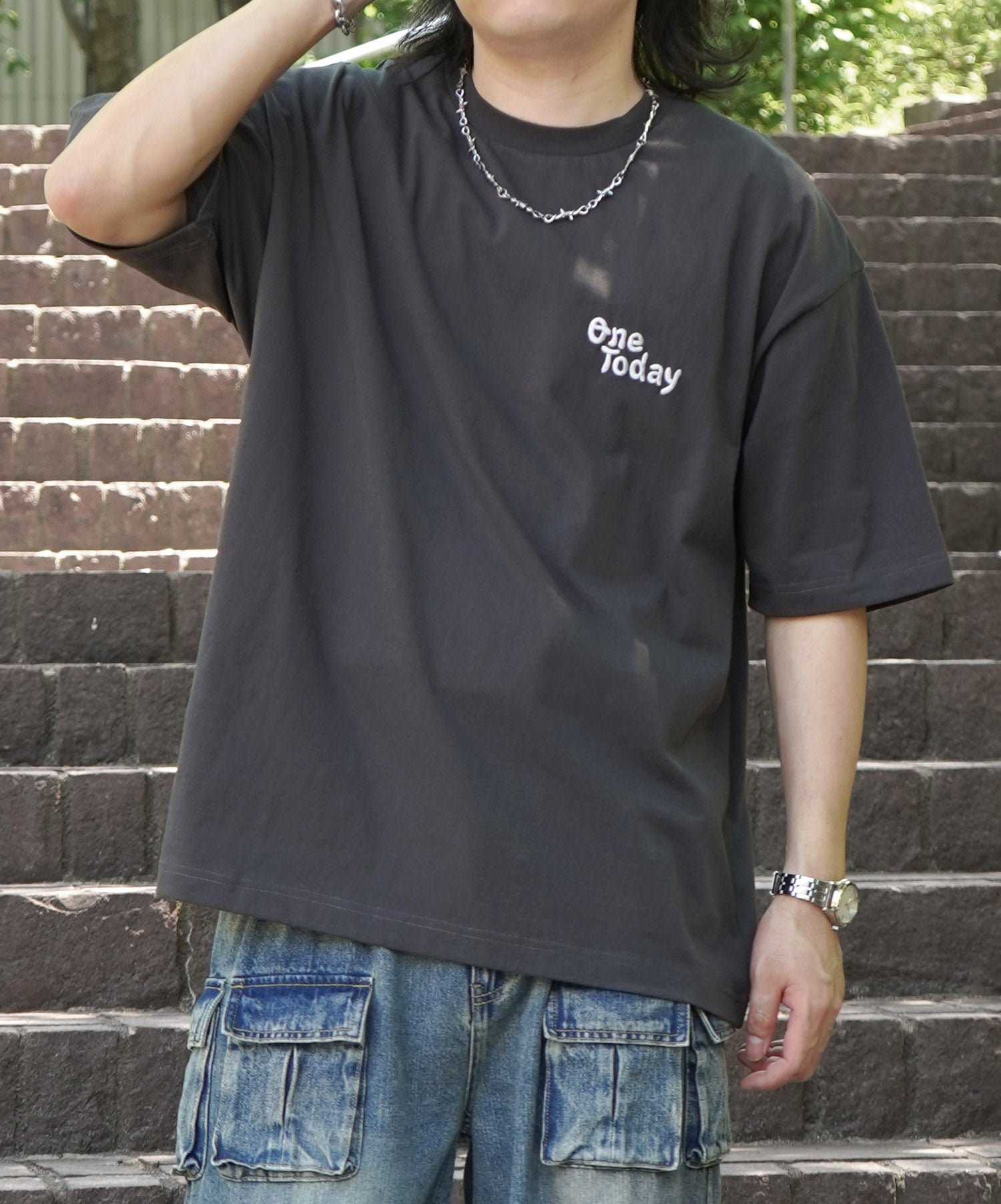25SS スモークモチーフ ビッグシルエット バックプリント 半袖Tシャツ ワンポイント
