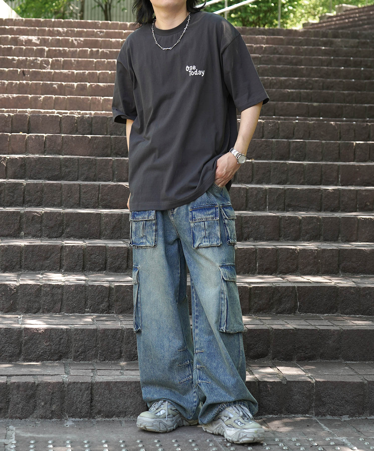 25SS スモークモチーフ ビッグシルエット バックプリント 半袖Tシャツ ワンポイント