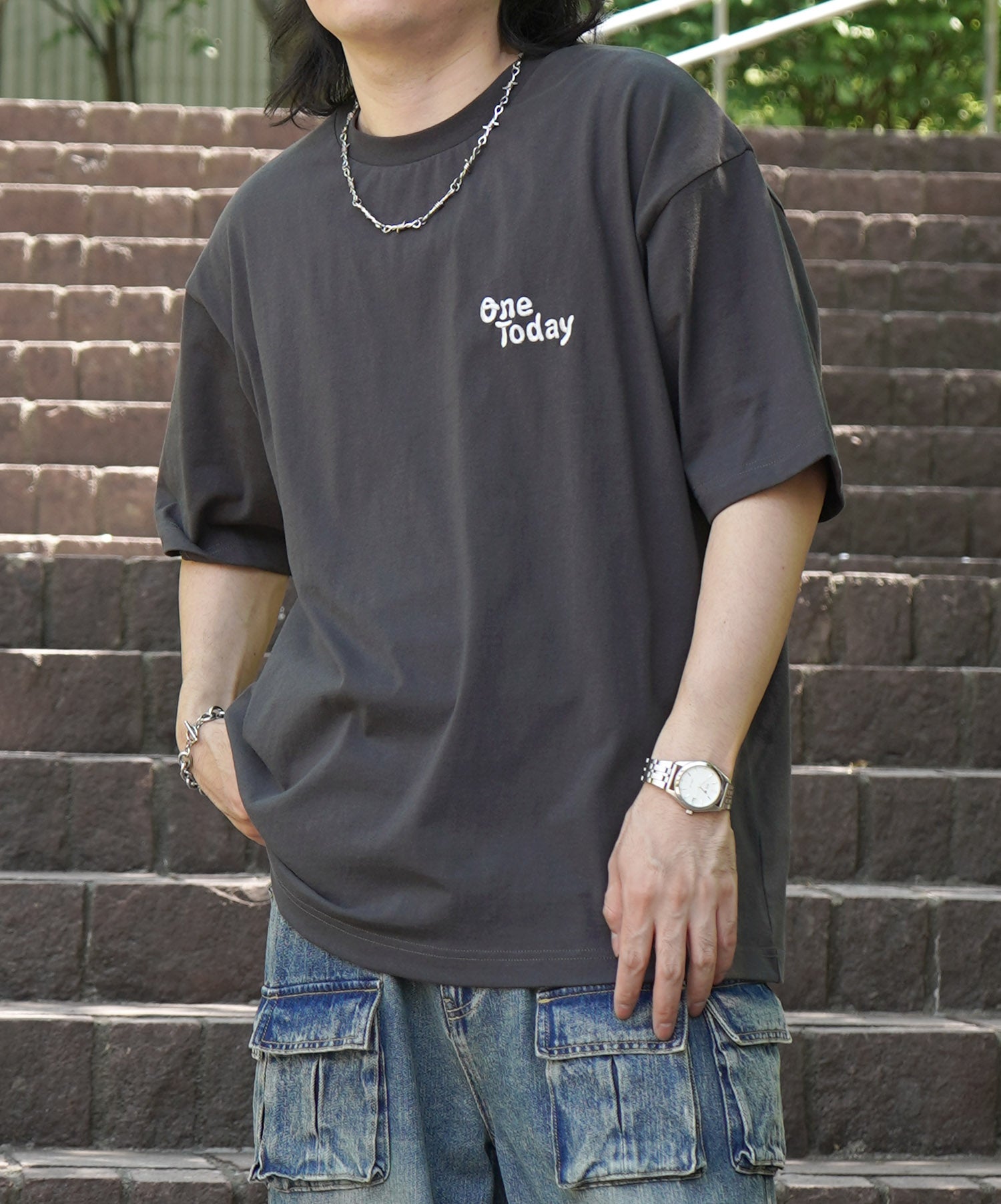 25SS スモークモチーフ ビッグシルエット バックプリント 半袖Tシャツ ワンポイント
