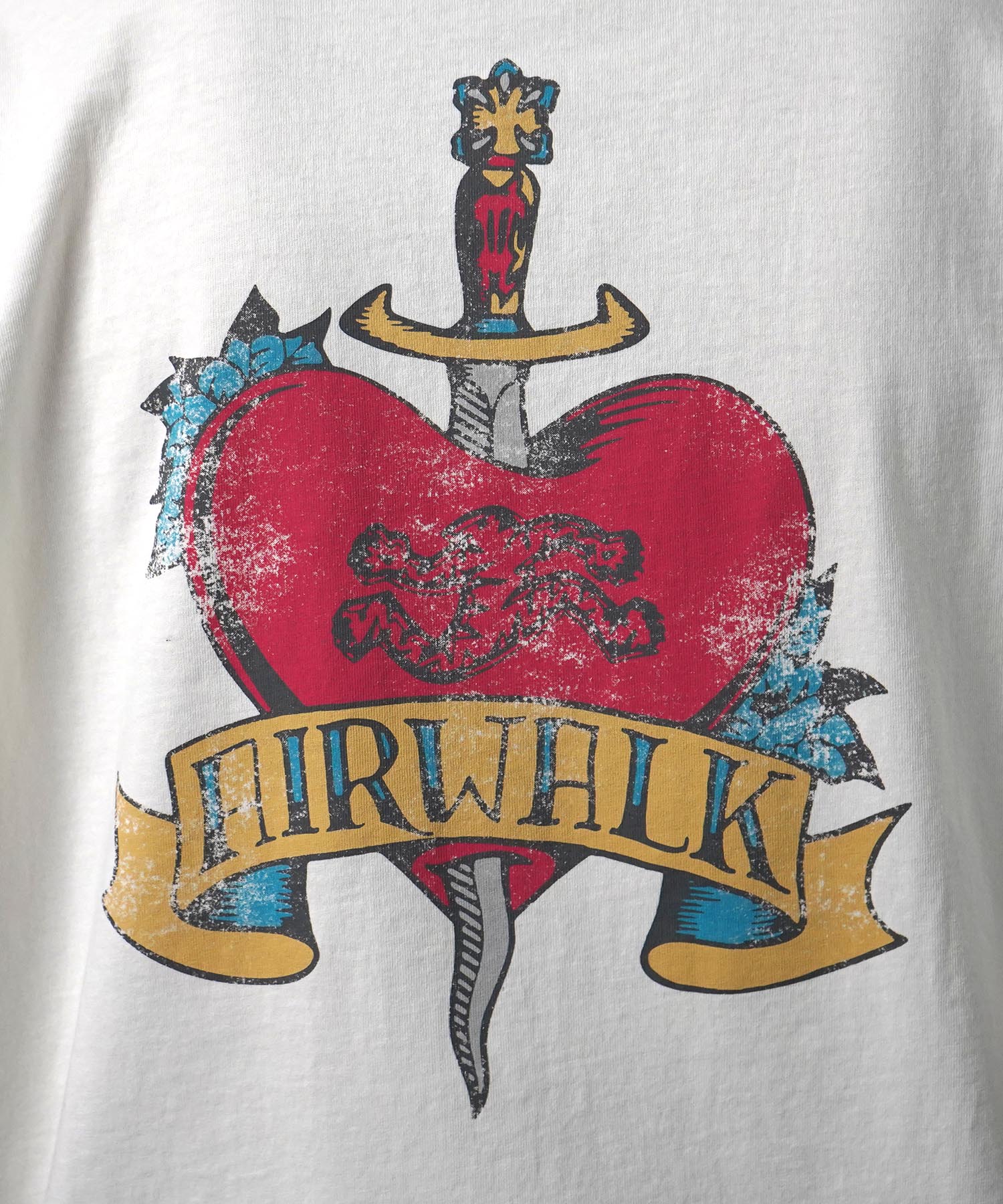 25SS【AIRWALK】ヴィンテージライク ハードグラフィック ボックスシルエット半袖Tシャツ