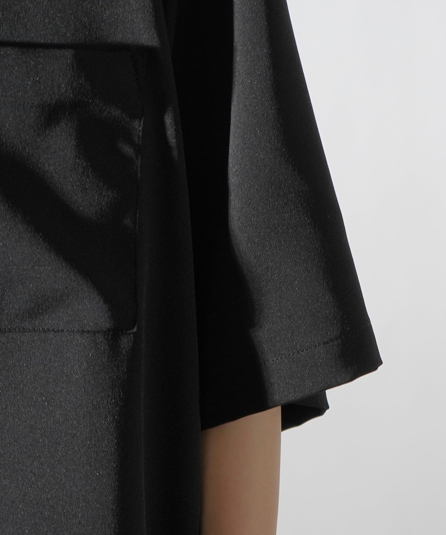 ビッグシルエット メタルボタン ドレープとろみ オープンカラー半袖シャツ